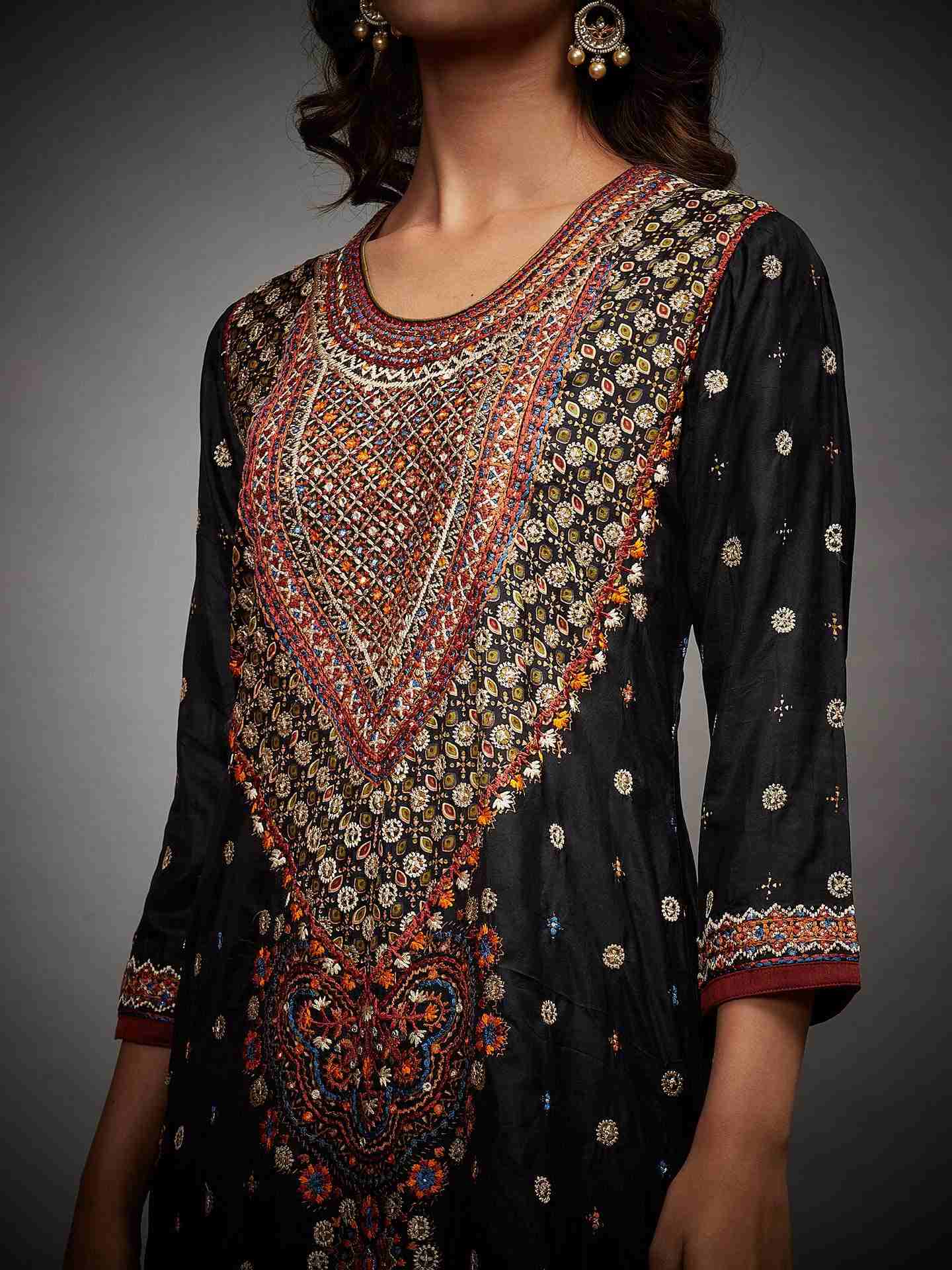 Black & Rust Abhavani Suit Set