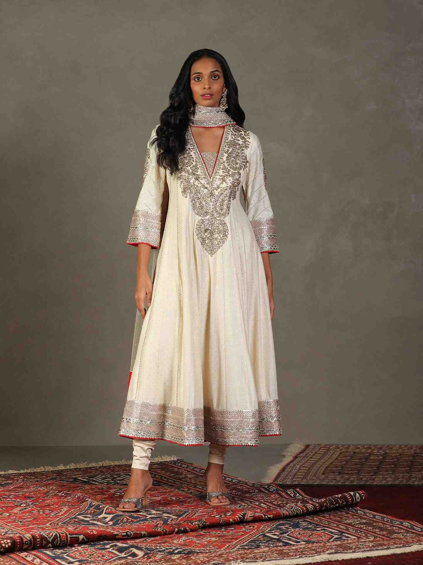 Off White Bhawani Anarkali Suit
