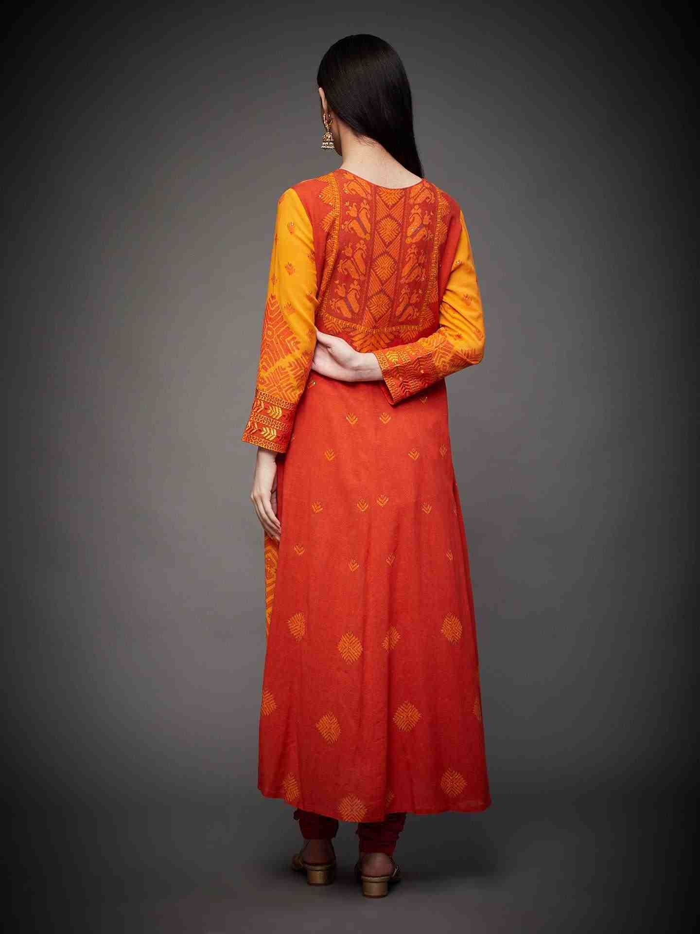 Orange & Yellow Phulkari Suit Set