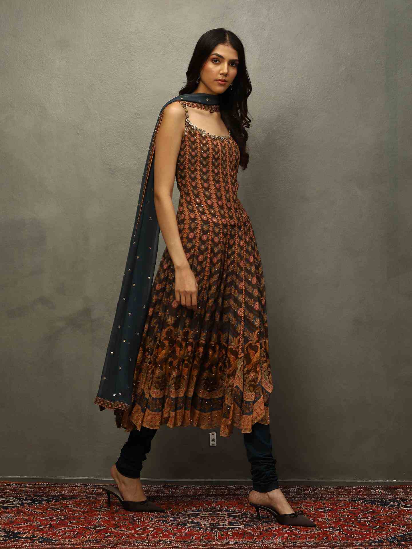 Indigo & Brown Jasveera Suit Set