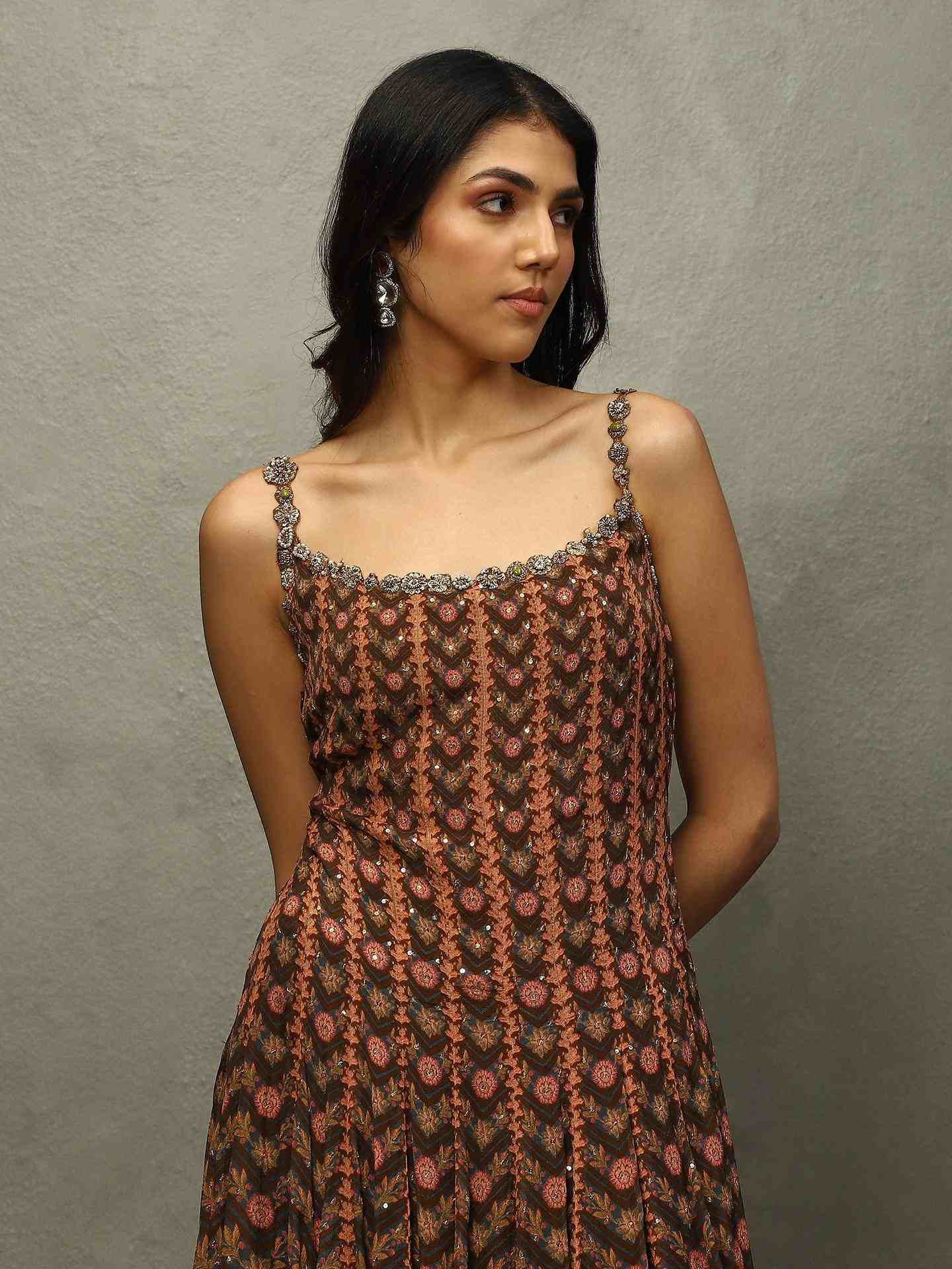 Indigo & Brown Jasveera Suit Set