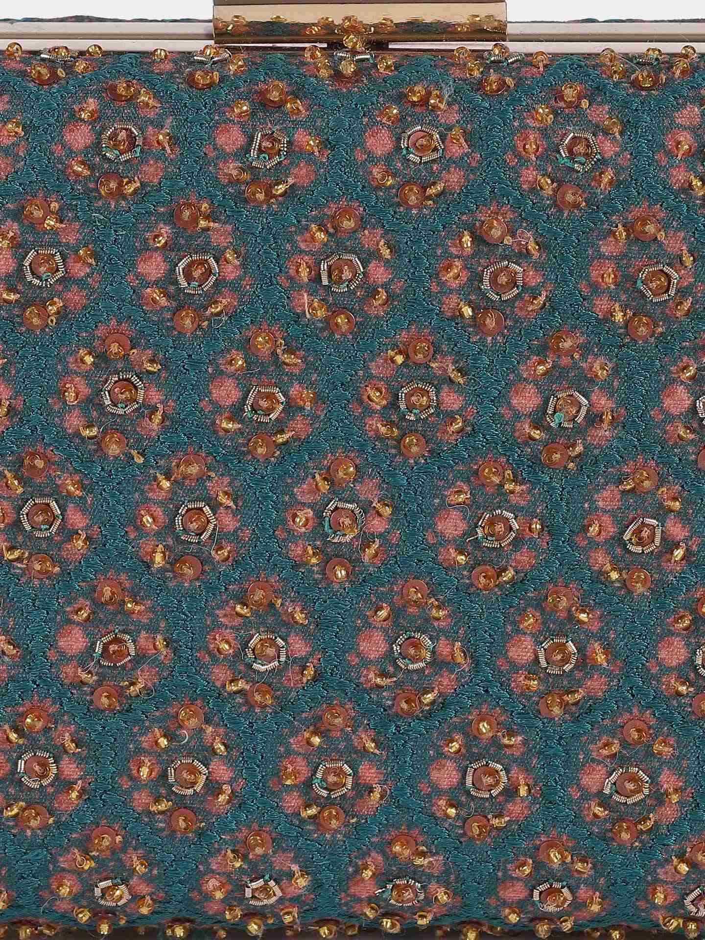 Peacock Blue Villa Clutch