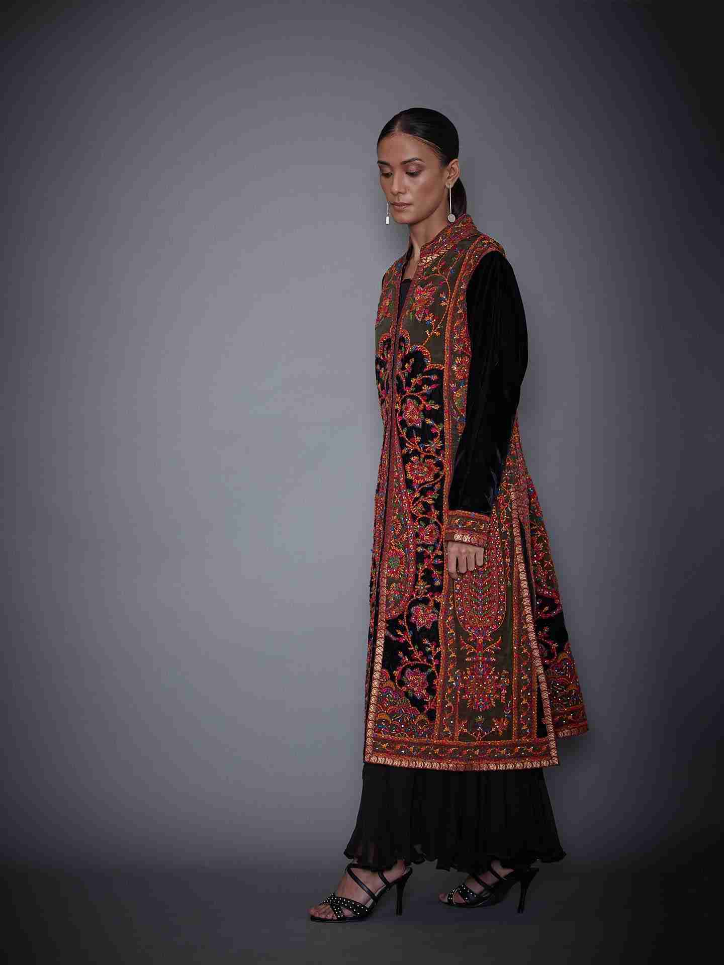 Black & Emerald Apsara Coat