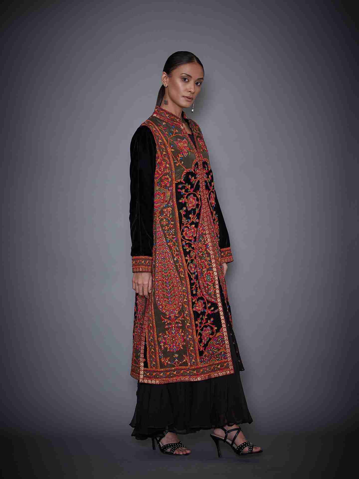 Black & Emerald Apsara Coat