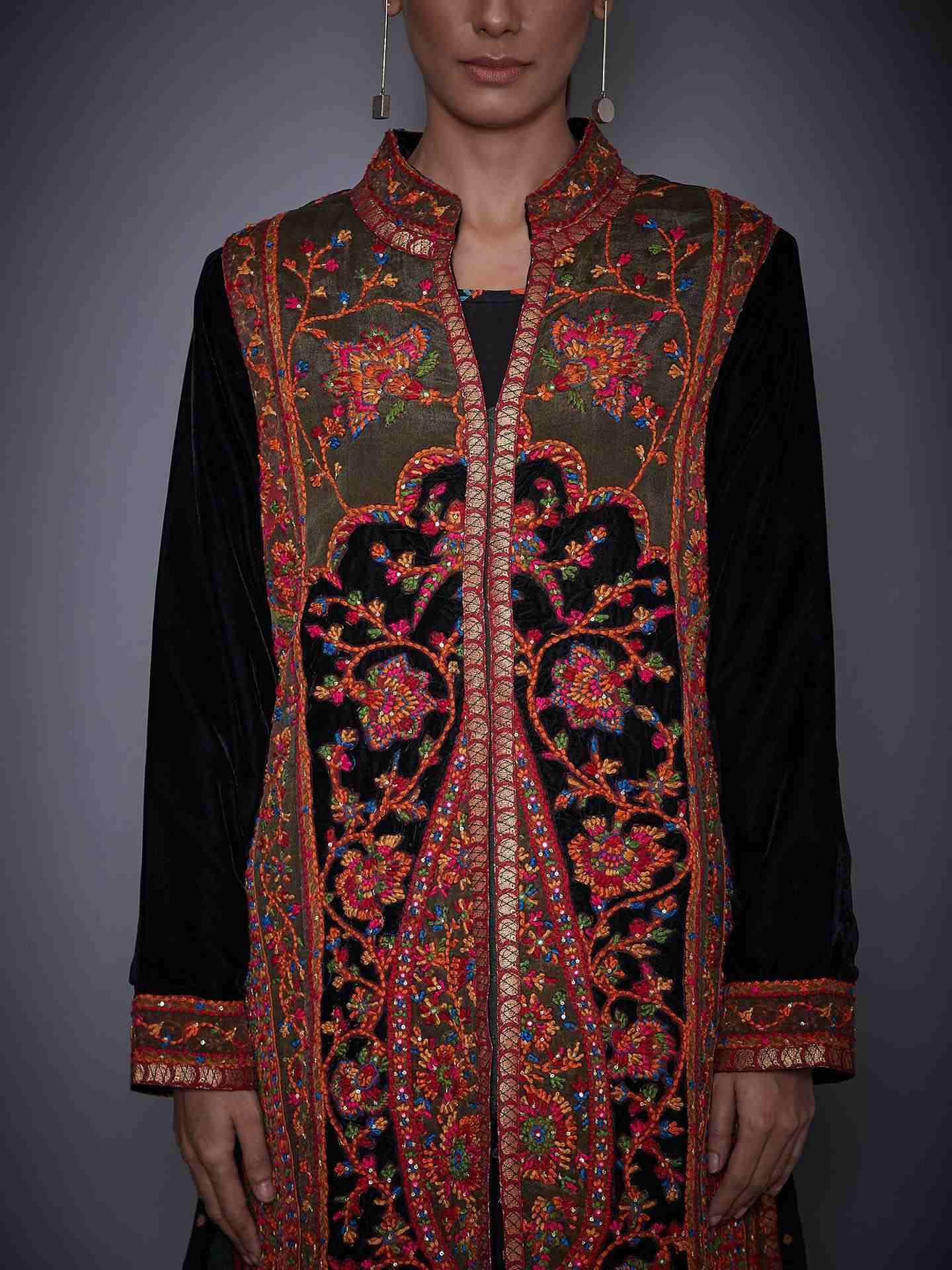 Black & Emerald Apsara Coat