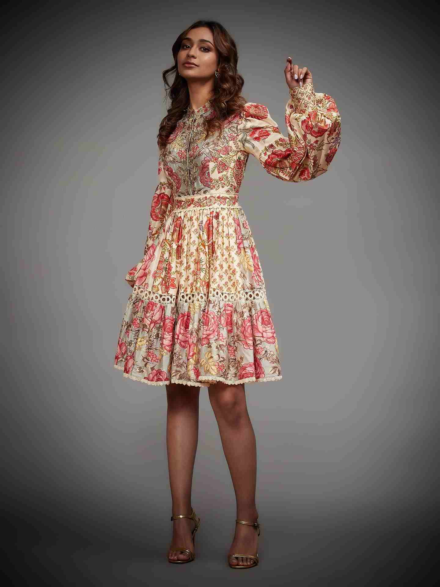 Off White & Grey Navina Dress