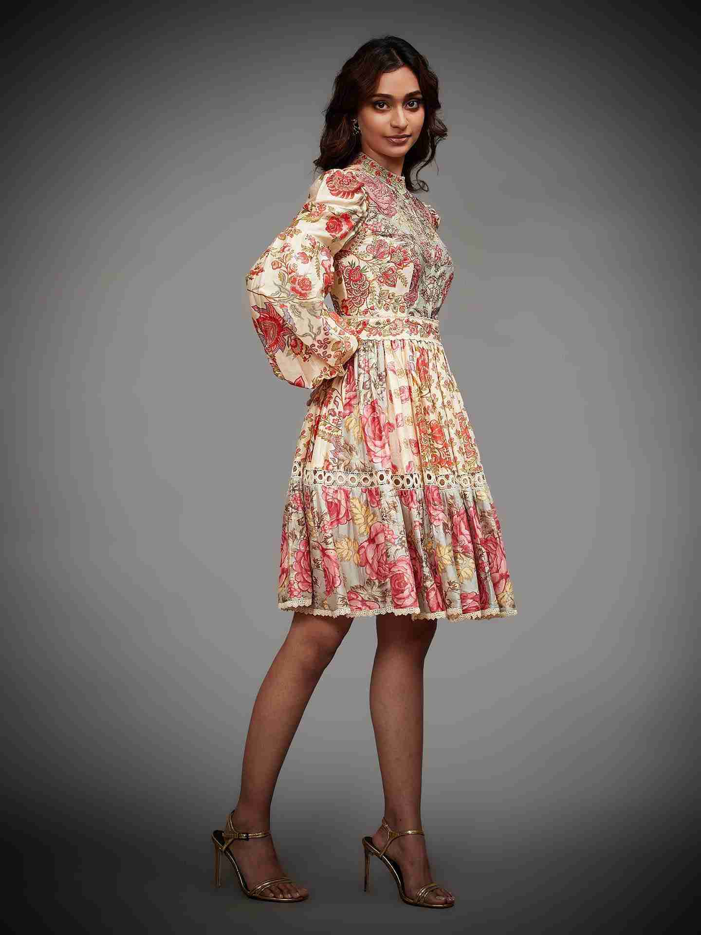 Off White & Grey Navina Dress