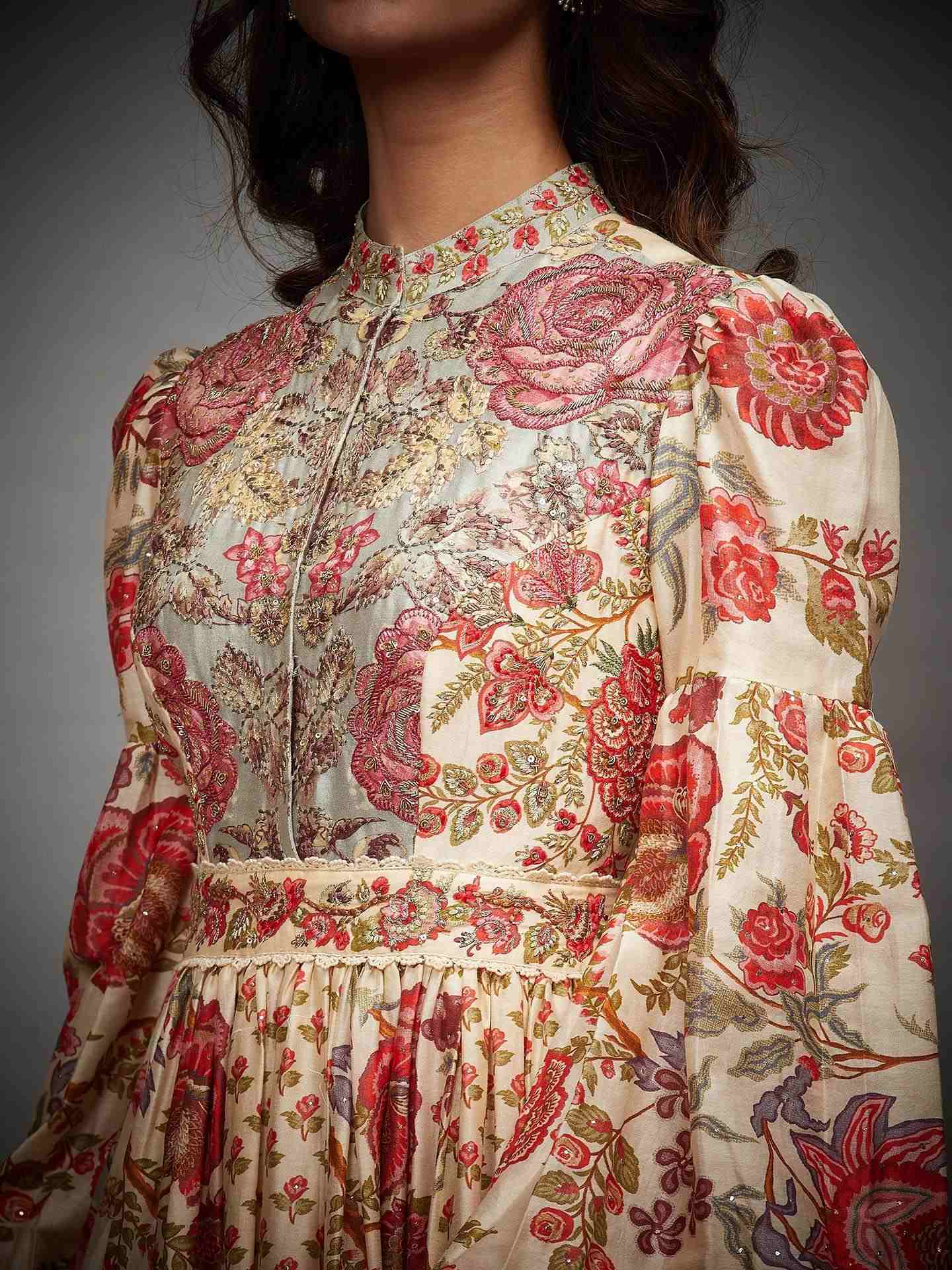 Off White & Grey Navina Dress