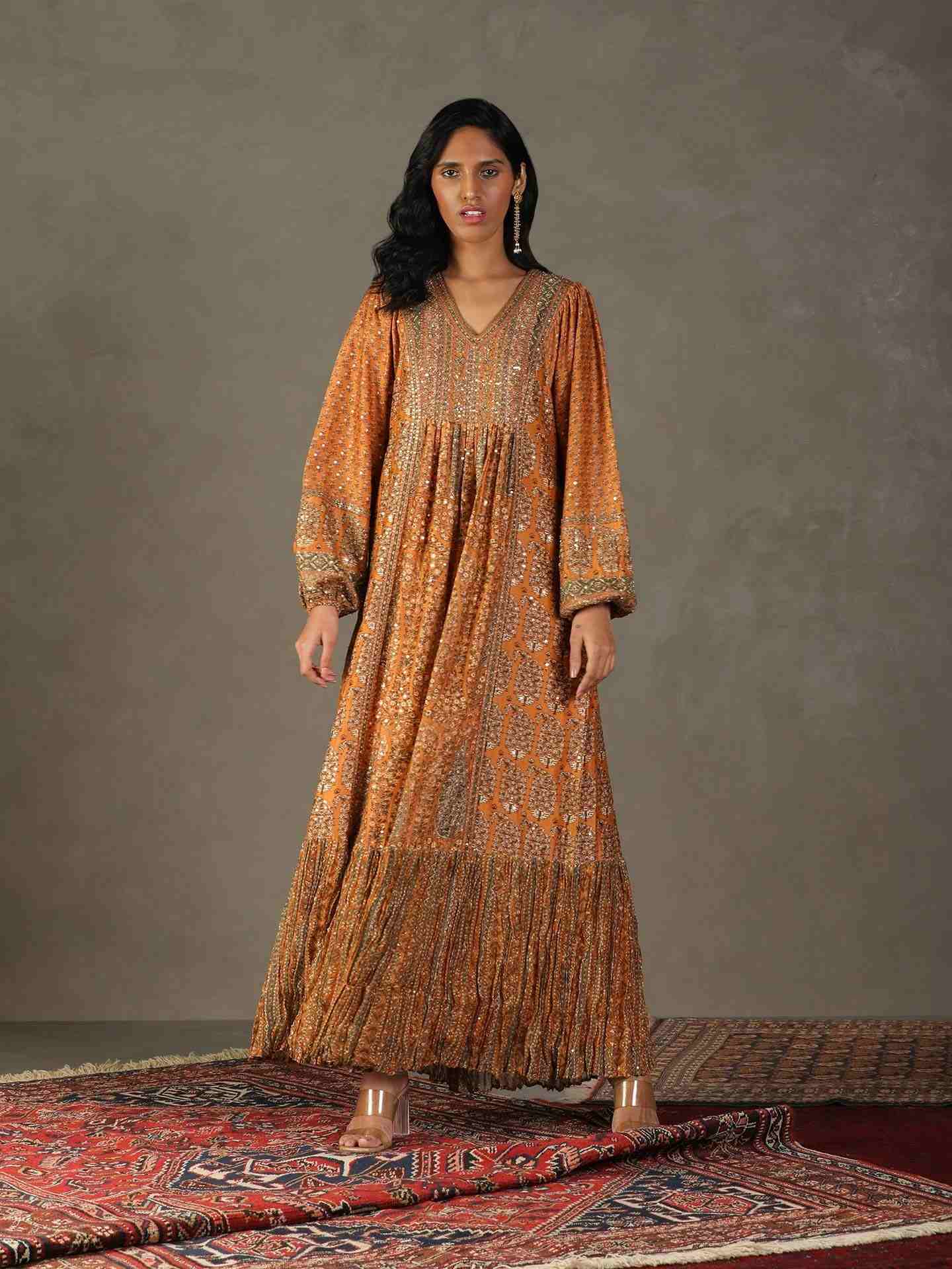 Topaz Yellow & Khaki Keya Dress