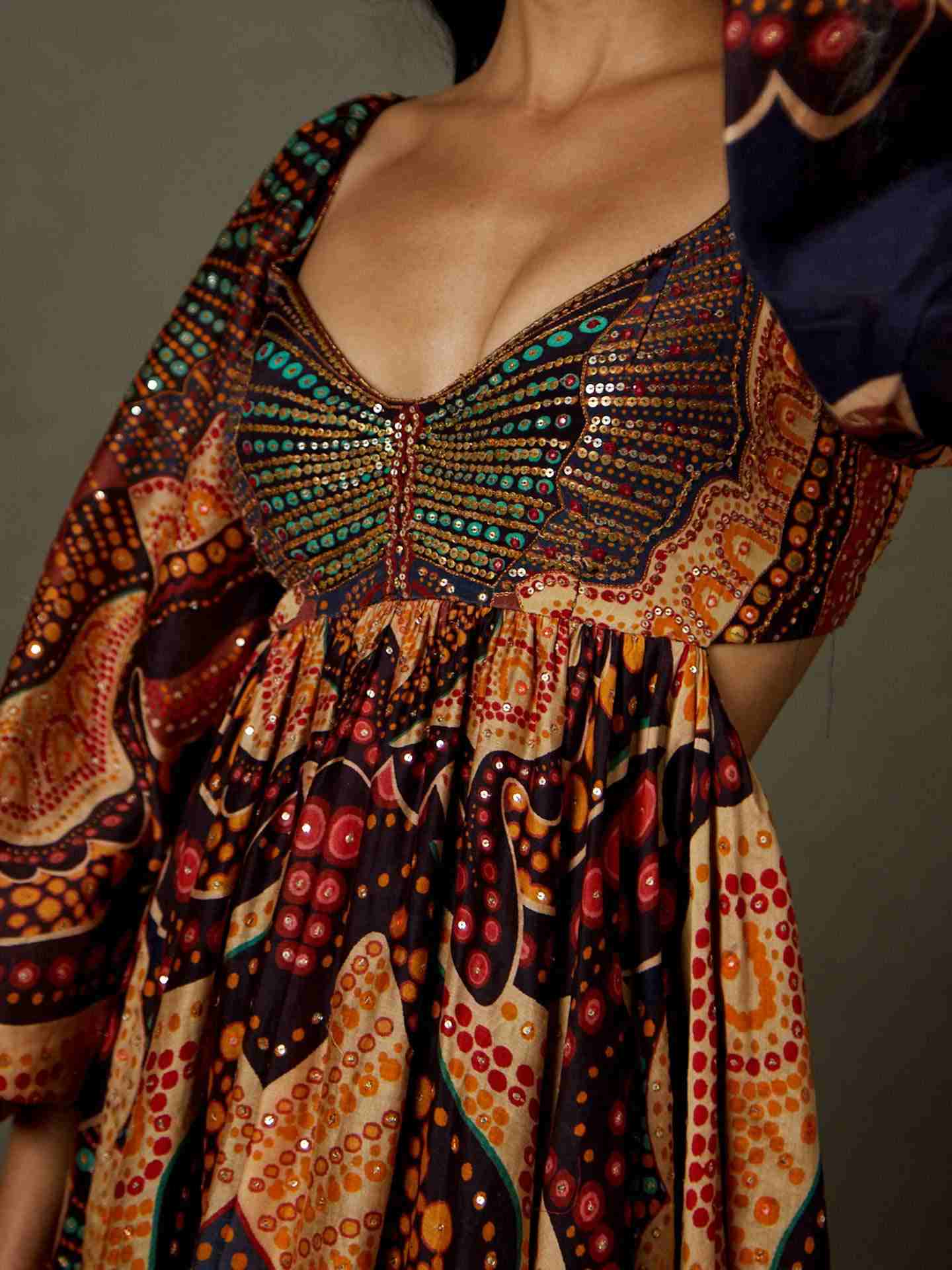 Black & Multi Petunia Dress