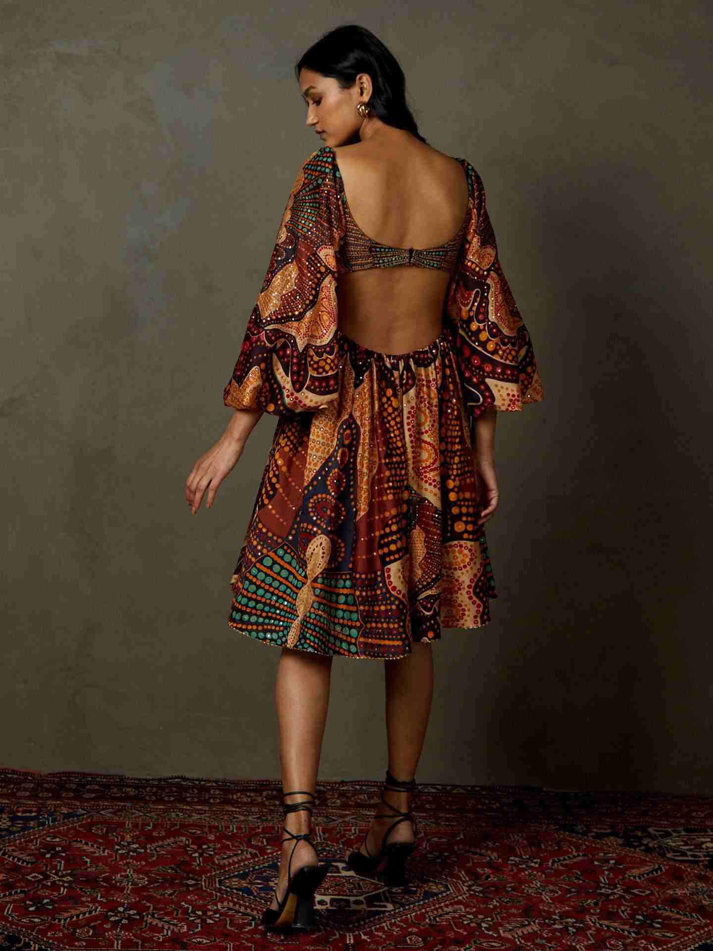Black & Multi Petunia Dress