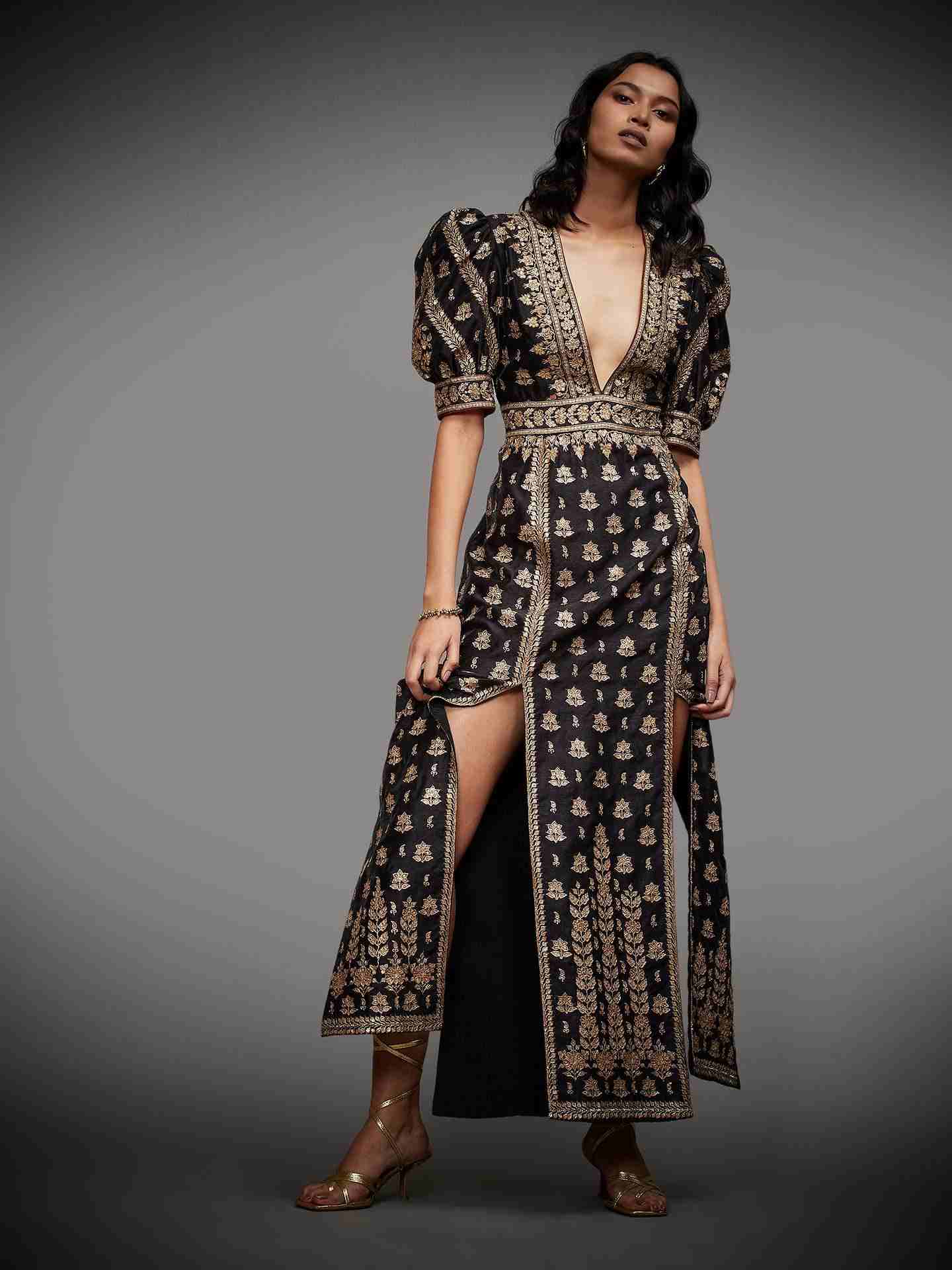 Black & Gold Satnam Dress