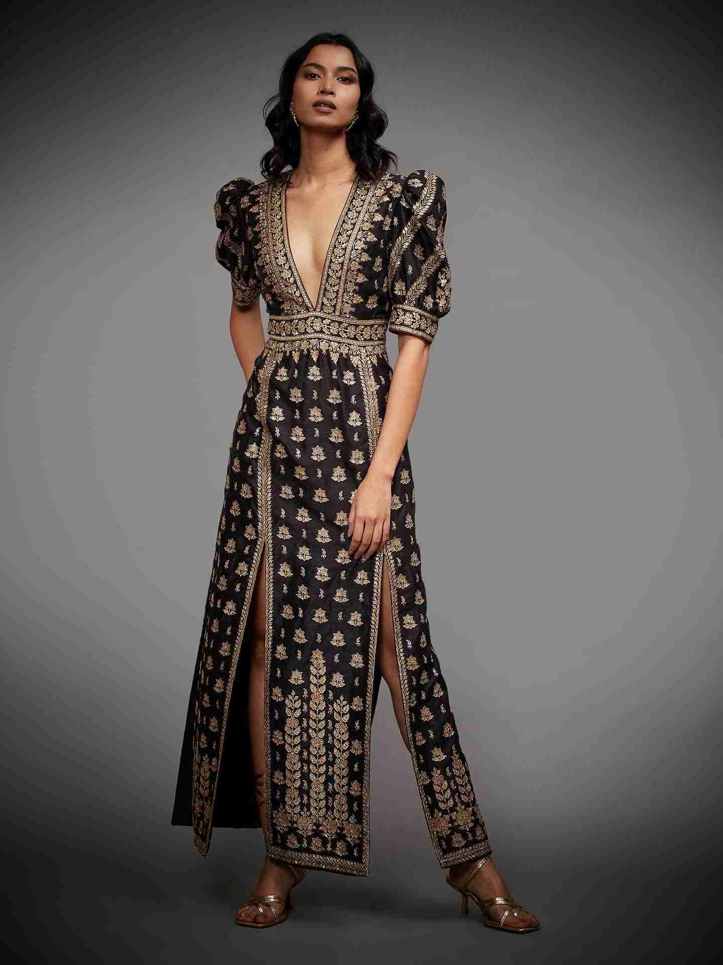 Black & Gold Satnam Dress