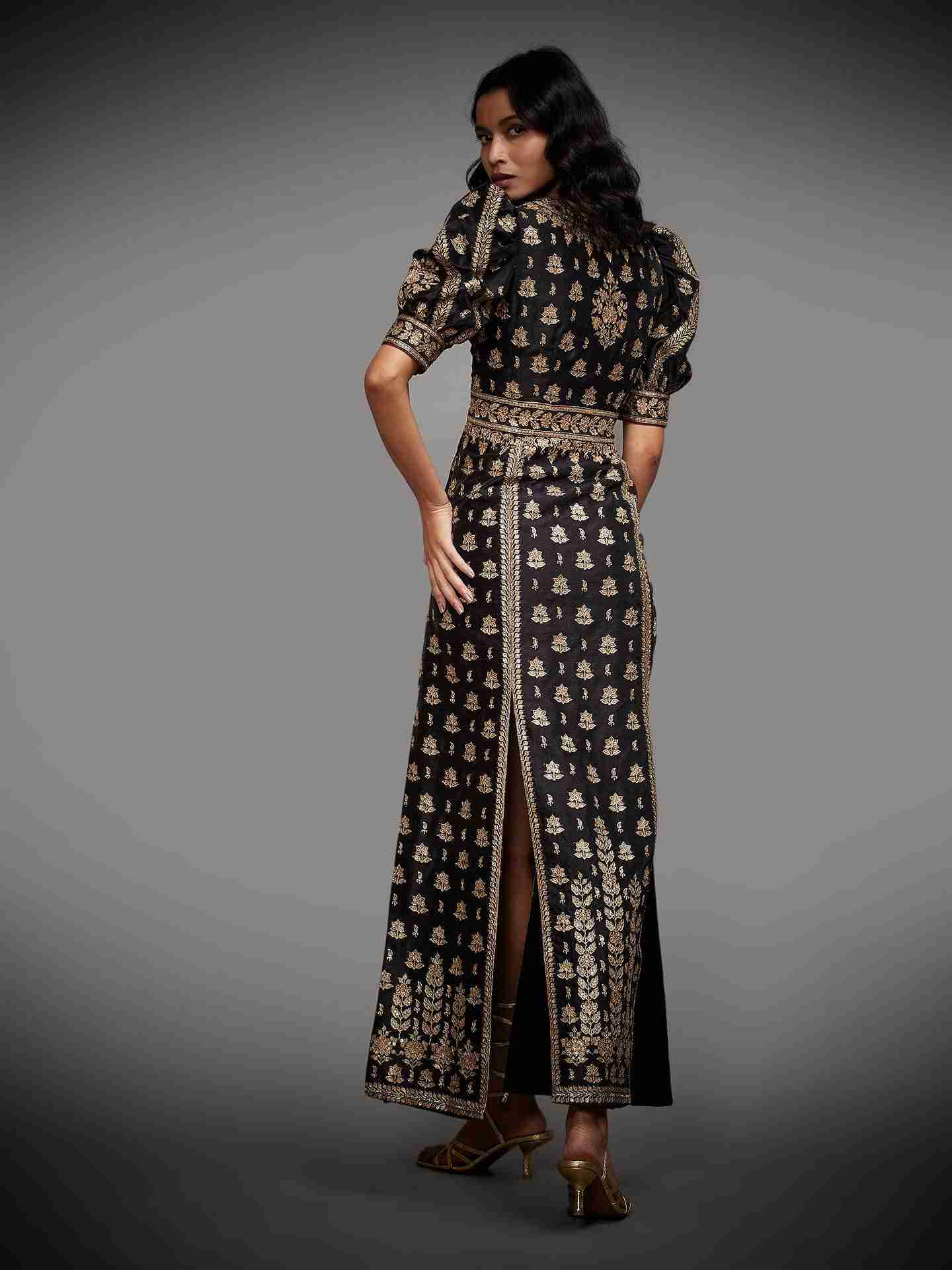 Black & Gold Satnam Dress