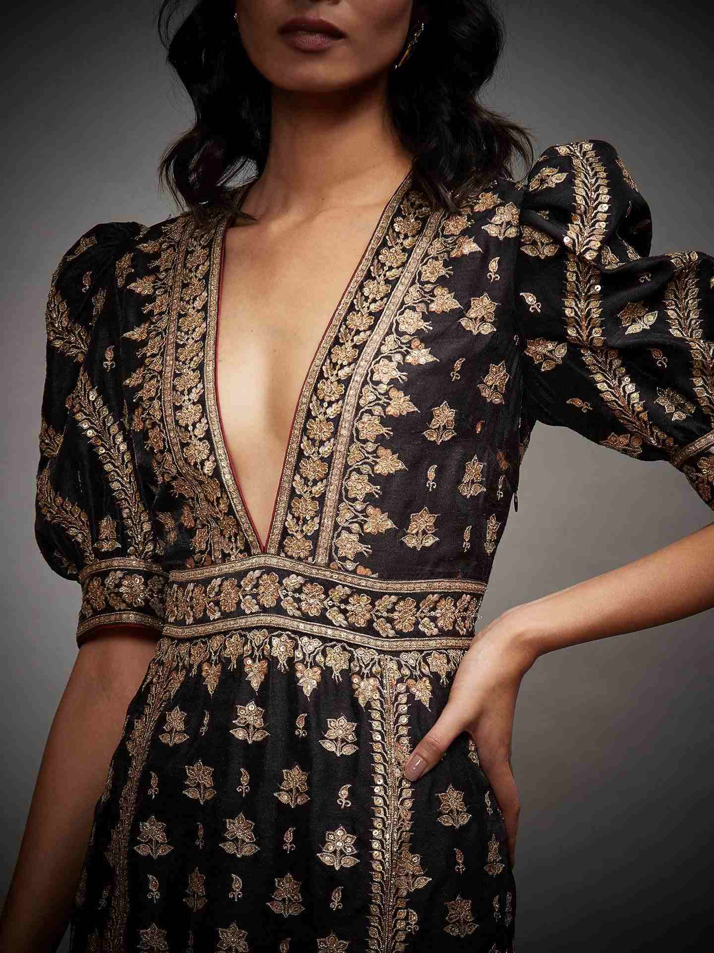 Black & Gold Satnam Dress