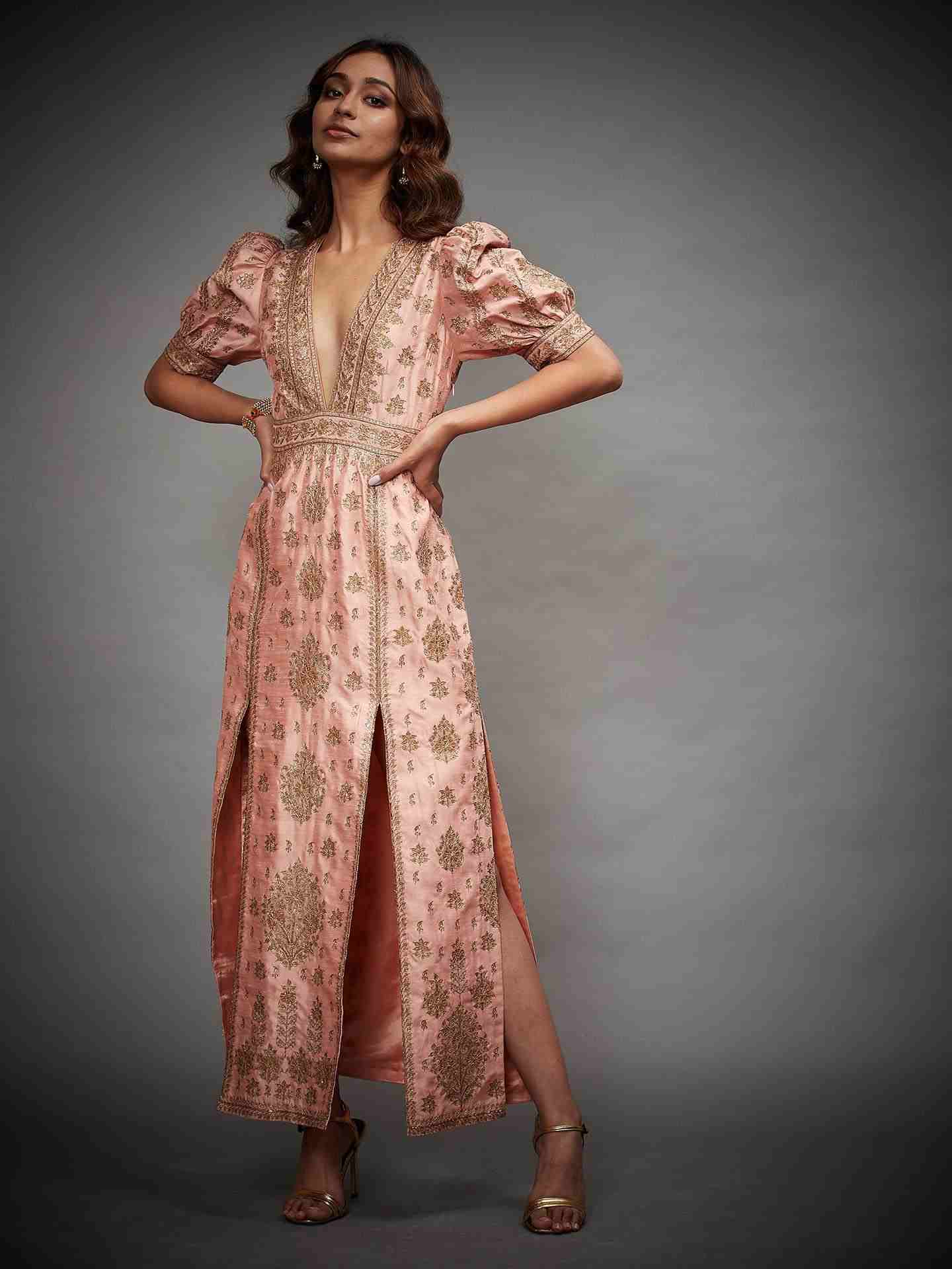 Peach & Gold Satnam Dress