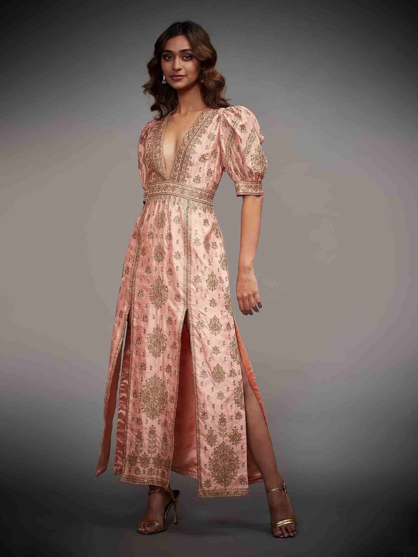 Peach & Gold Satnam Dress