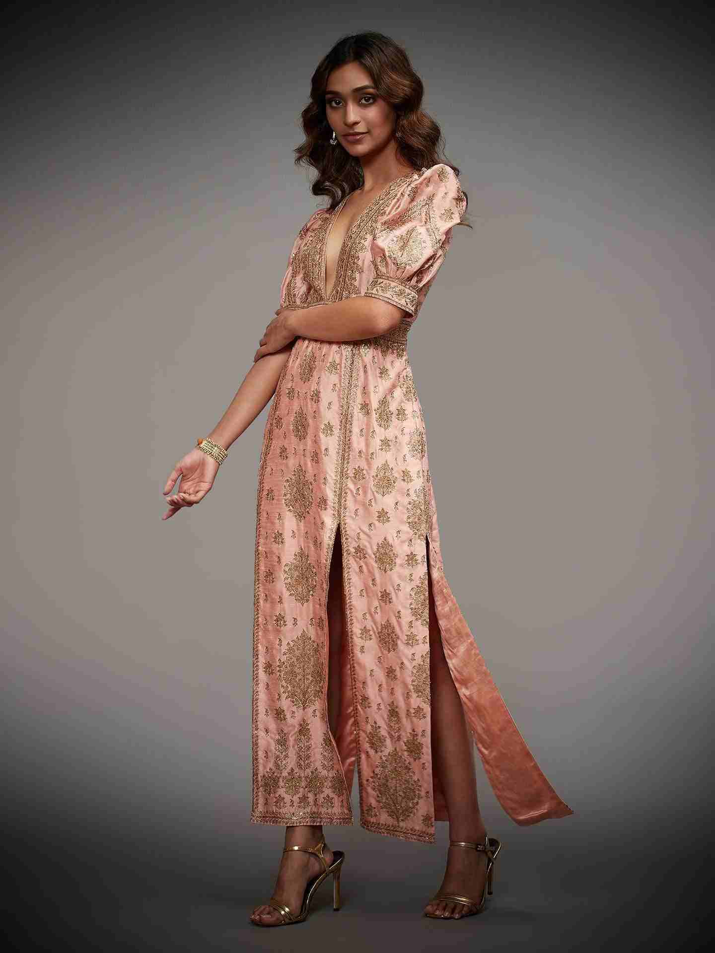 Peach & Gold Satnam Dress