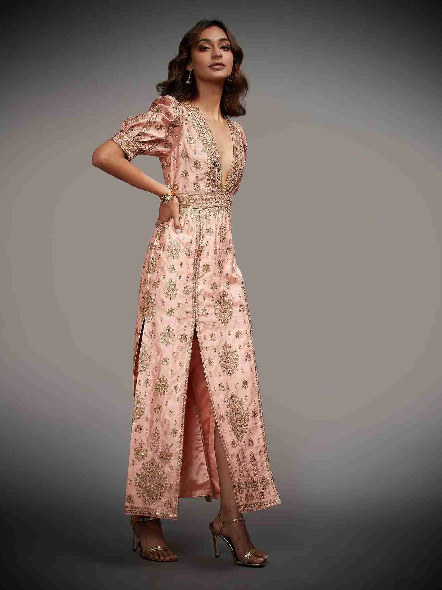 Peach & Gold Satnam Dress