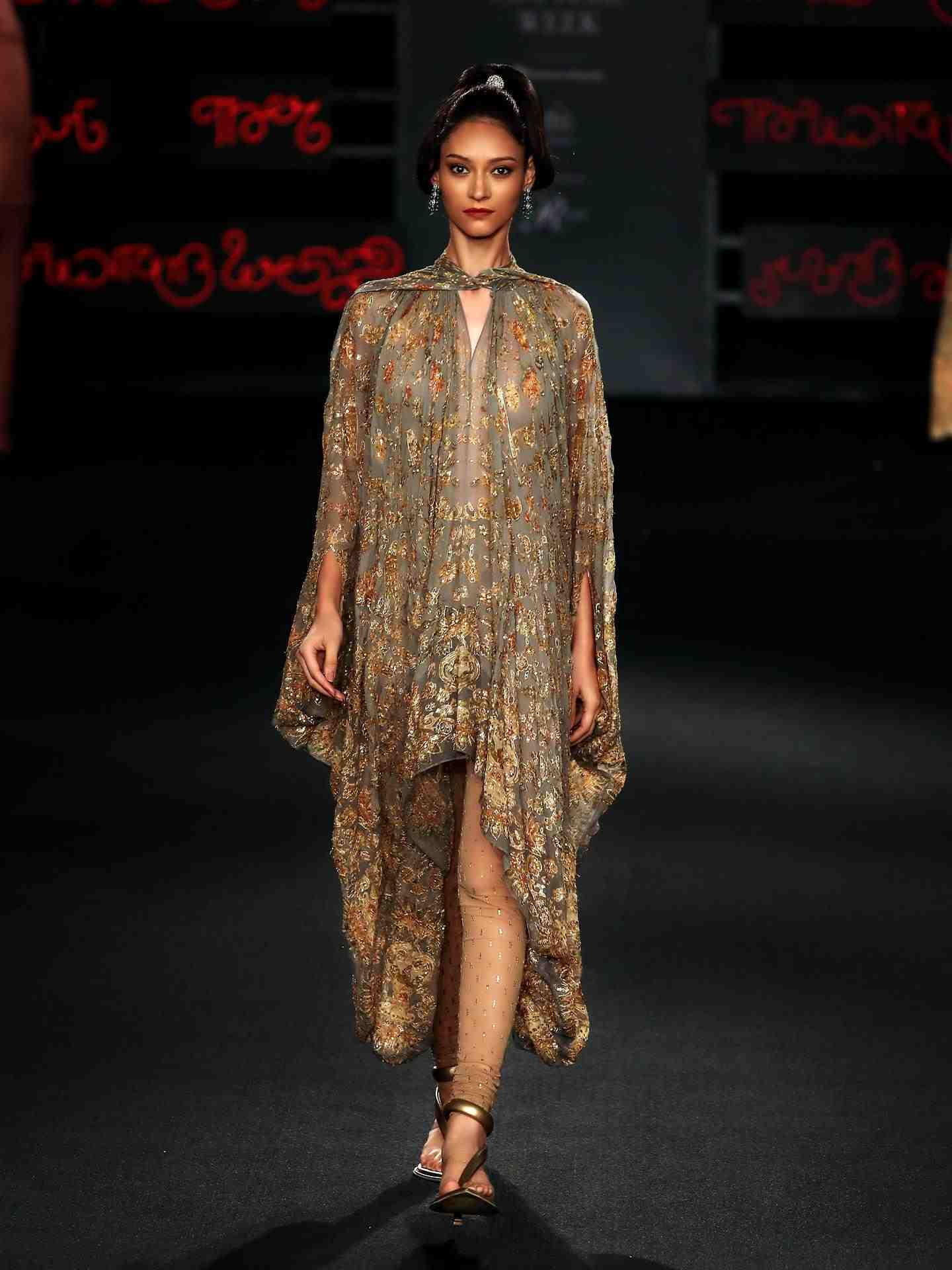 Grey  Multi Koyel Dress