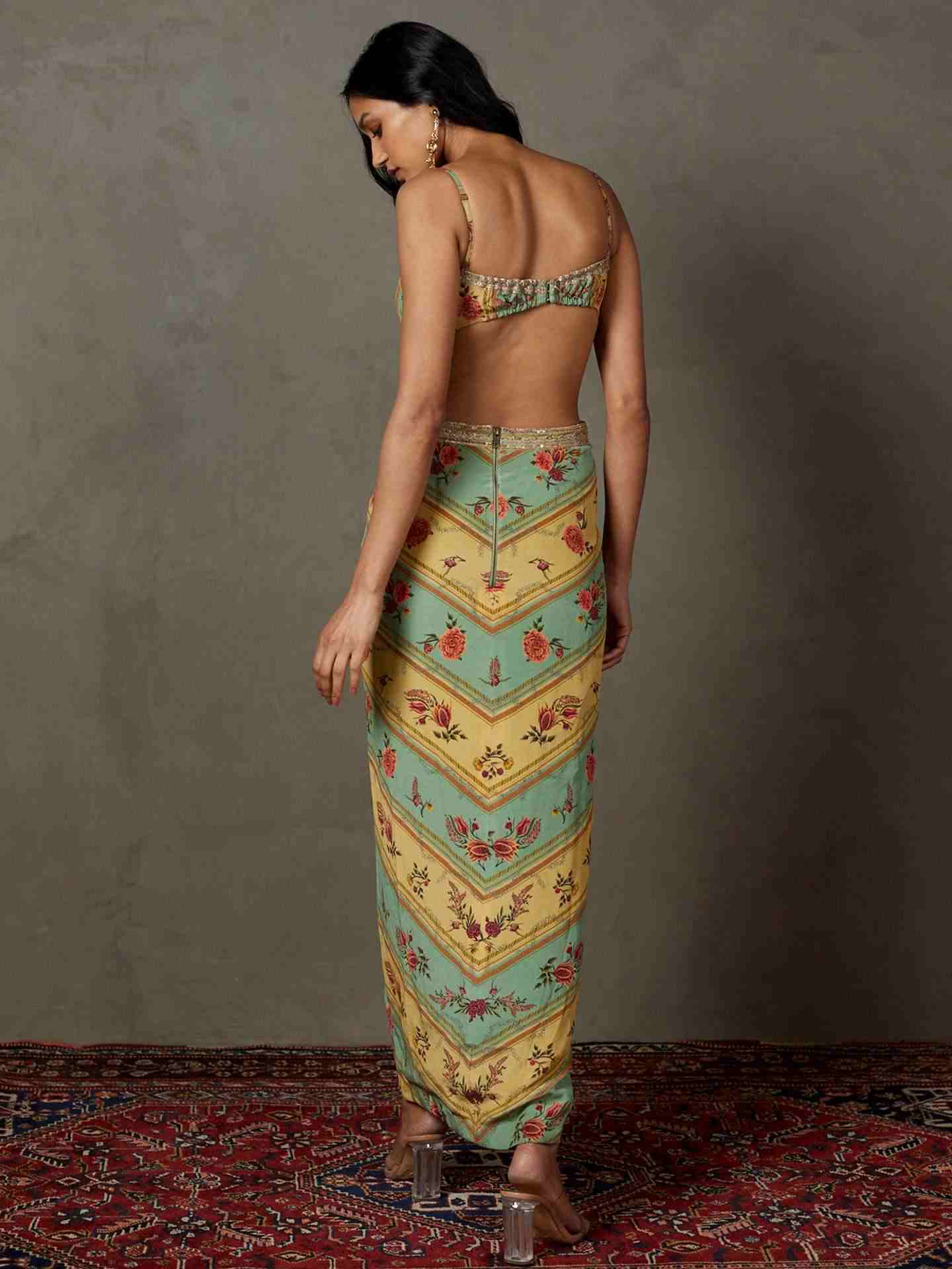 Light Teal & Sand Dahlia Dress