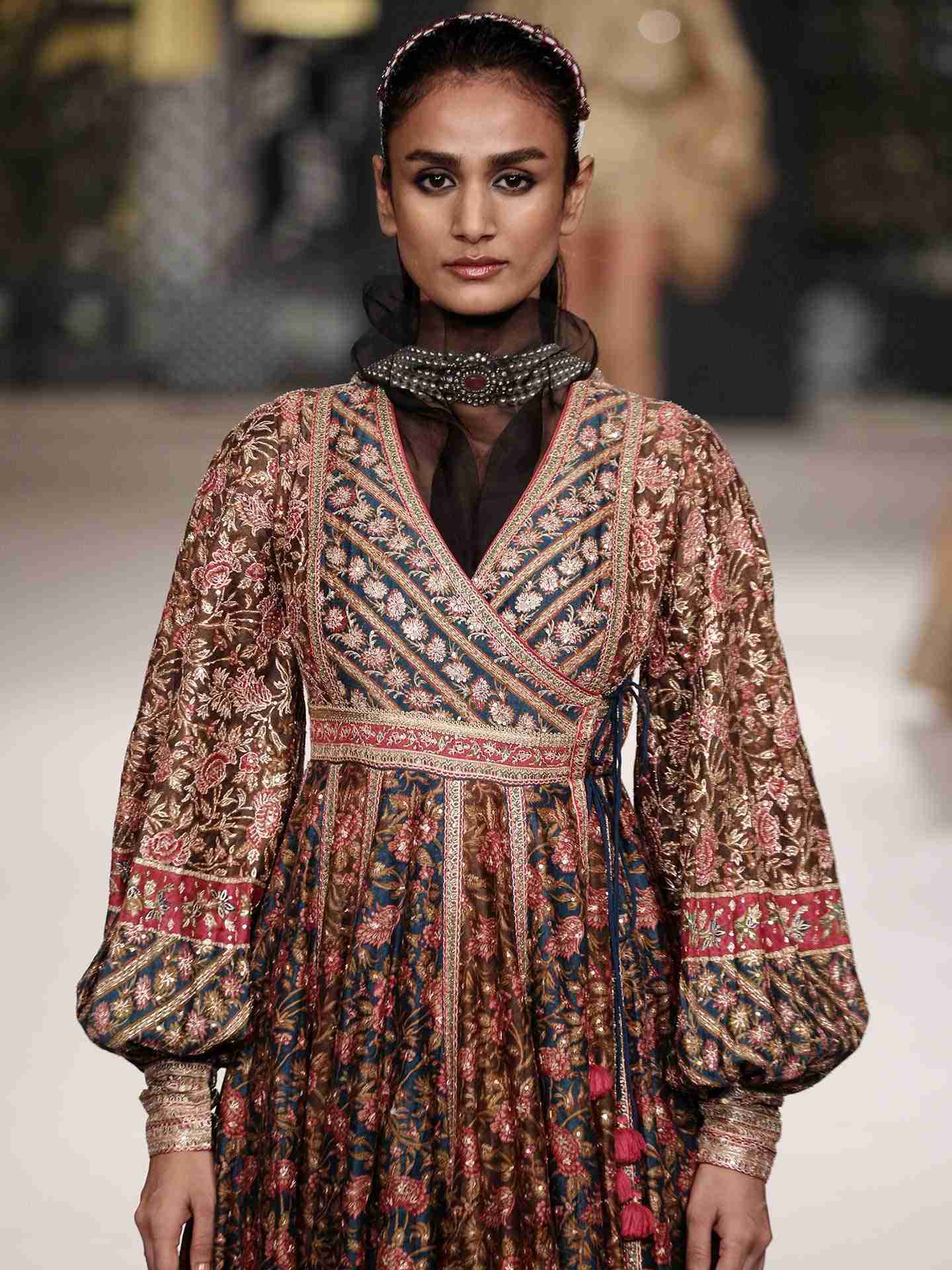 Navy & Pink Bougaenvilla Dress