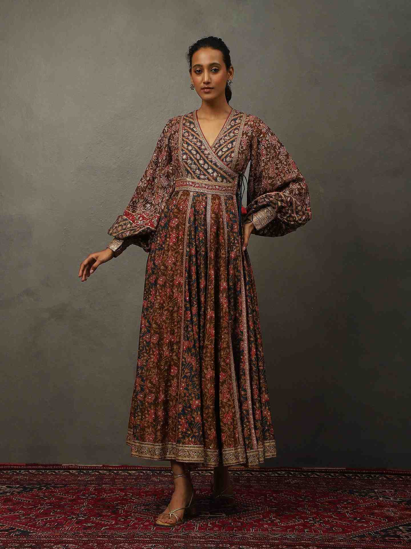 Navy & Pink Bougaenvilla Dress