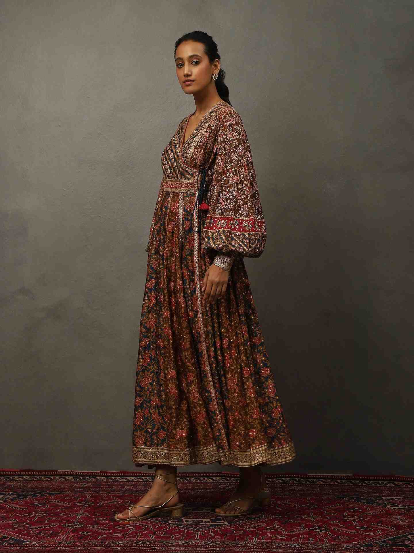 Navy & Pink Bougaenvilla Dress