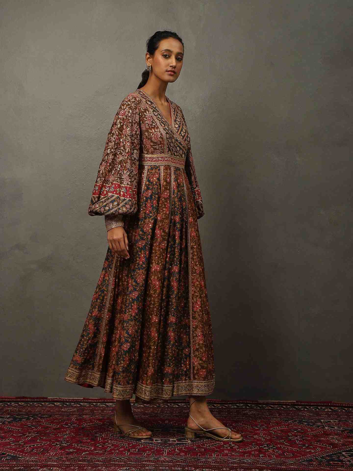 Navy & Pink Bougaenvilla Dress