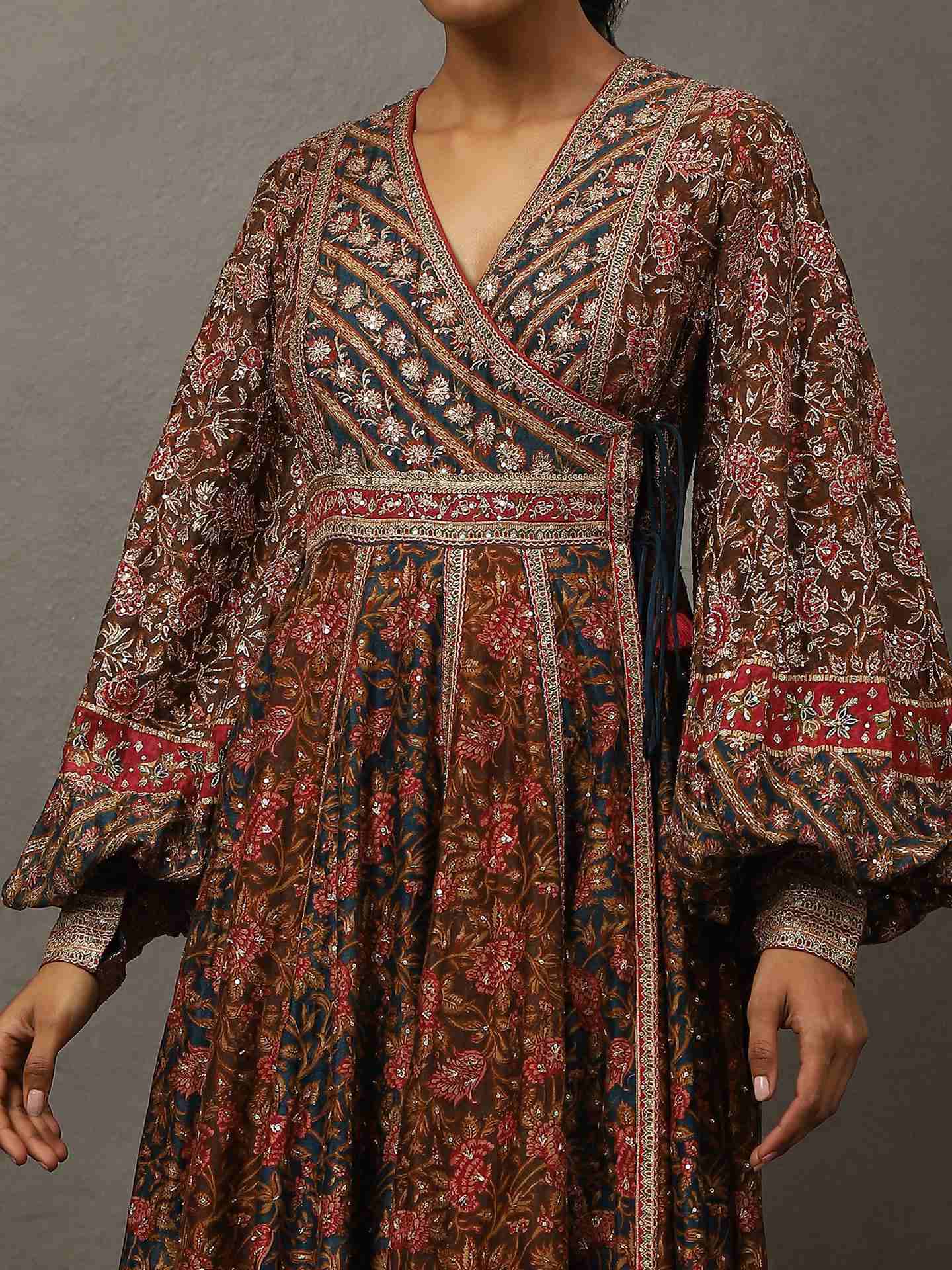 Navy & Pink Bougaenvilla Dress