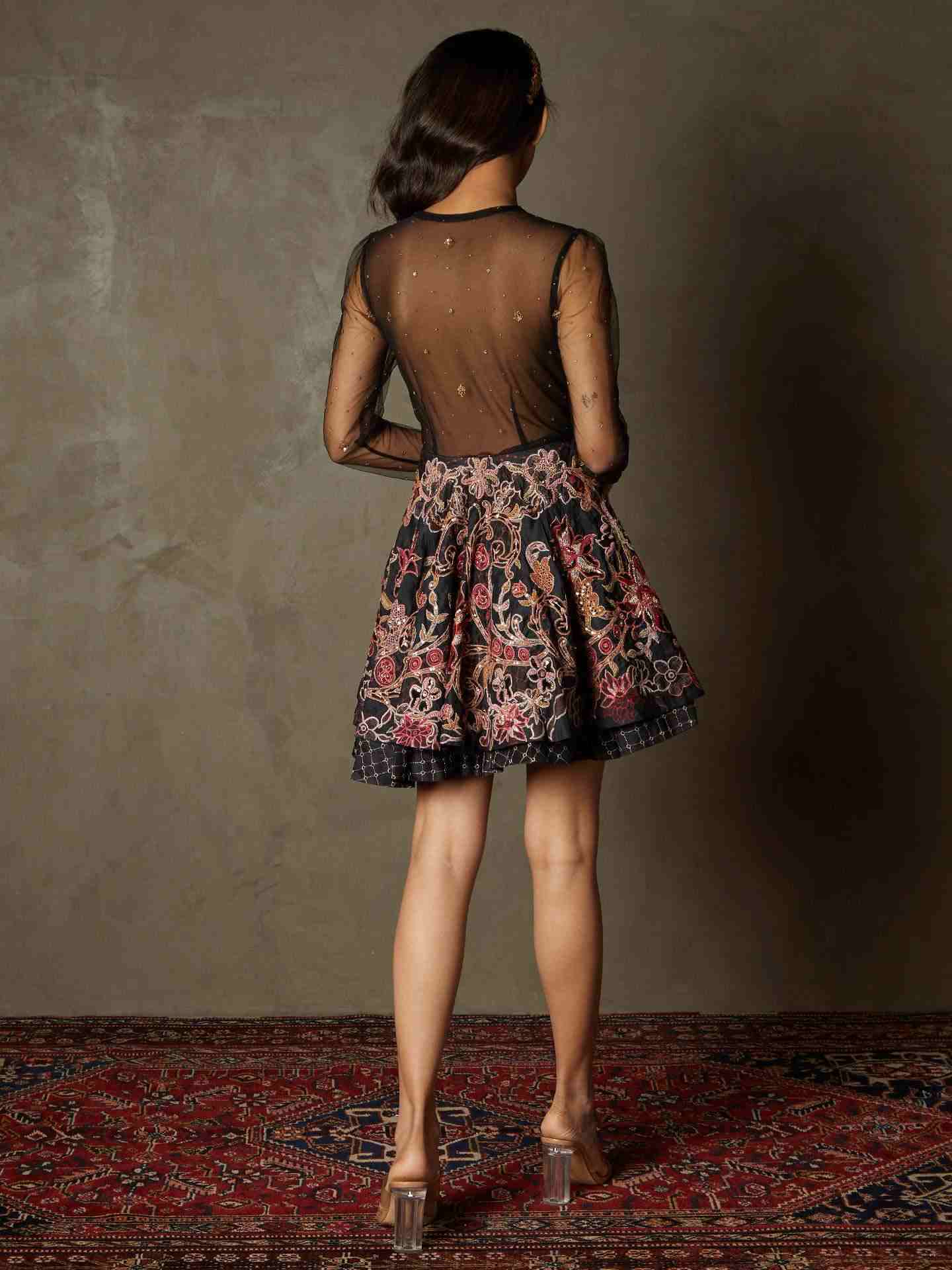 Black & Multi Adenia Dress