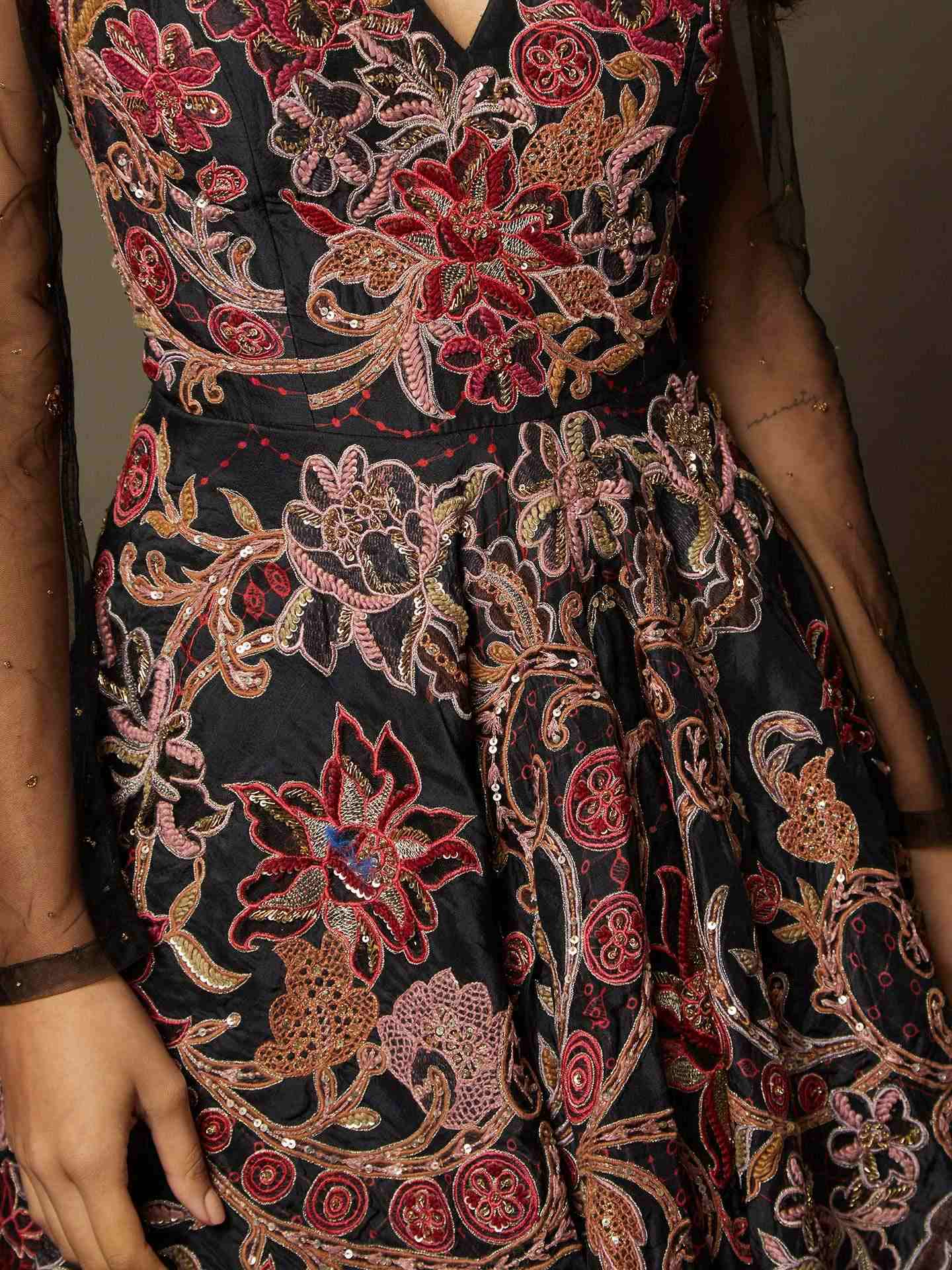 Black & Multi Adenia Dress