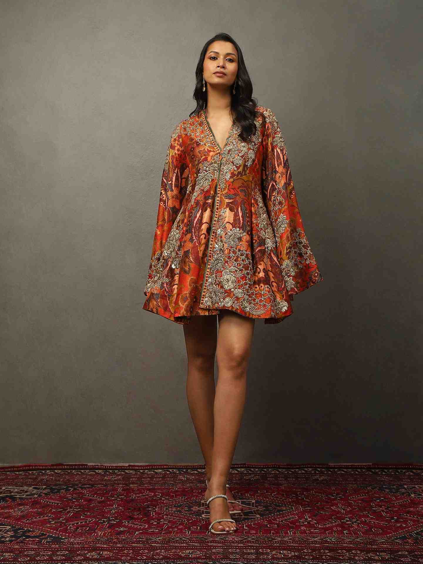 Rust & Multi Mandala Dress