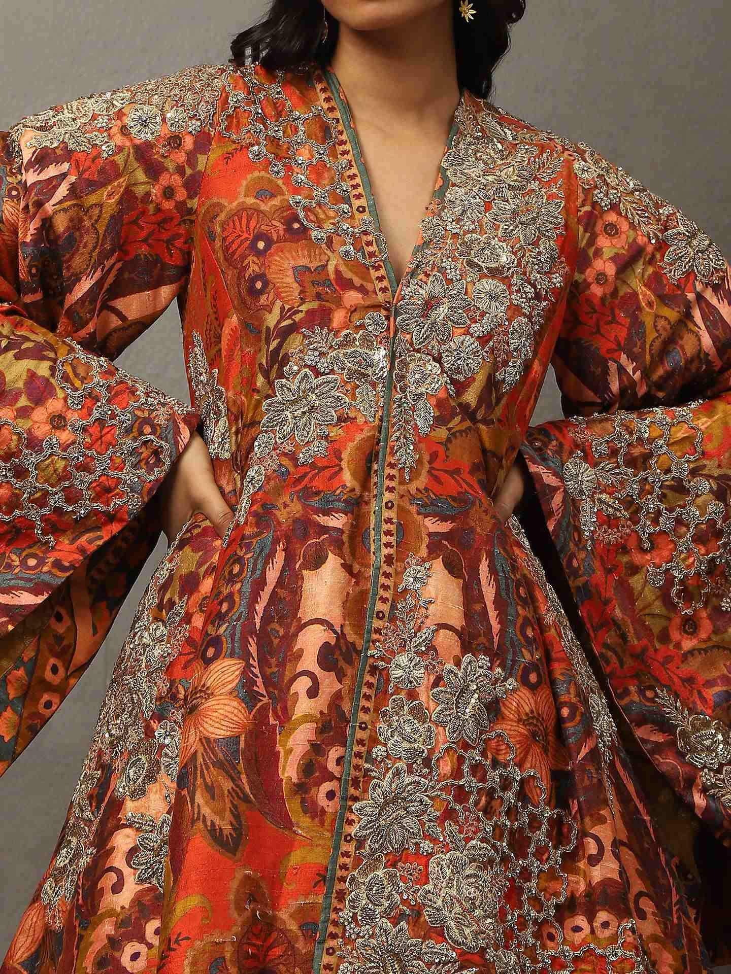 Rust & Multi Mandala Dress