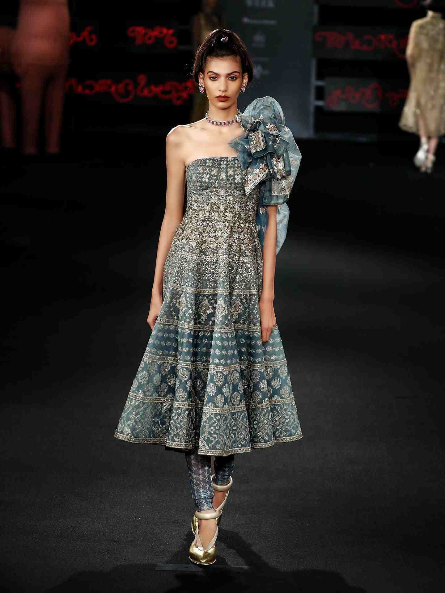 Powder Blue Jamdani Dress