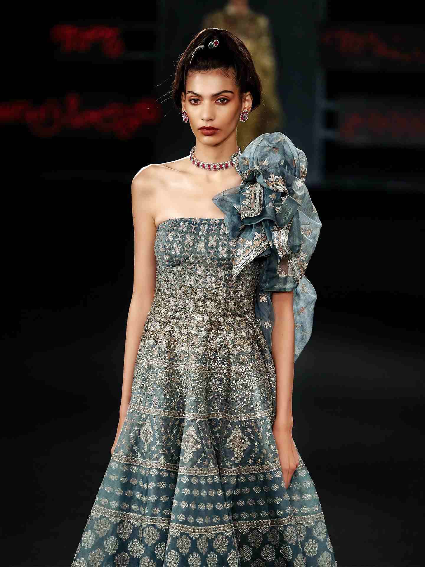 Powder Blue Jamdani Dress