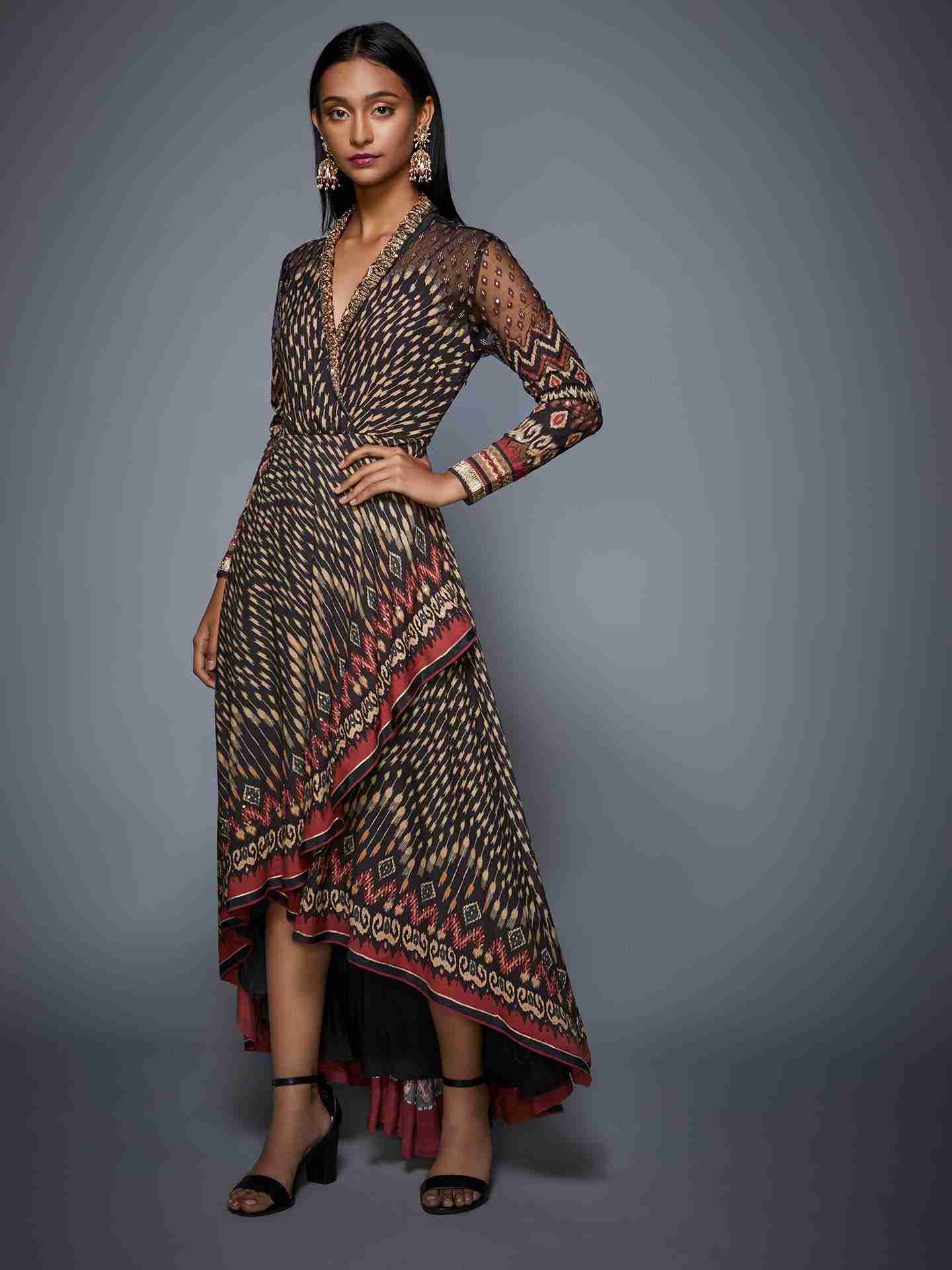 Charcoal & Beige Kuru Dress