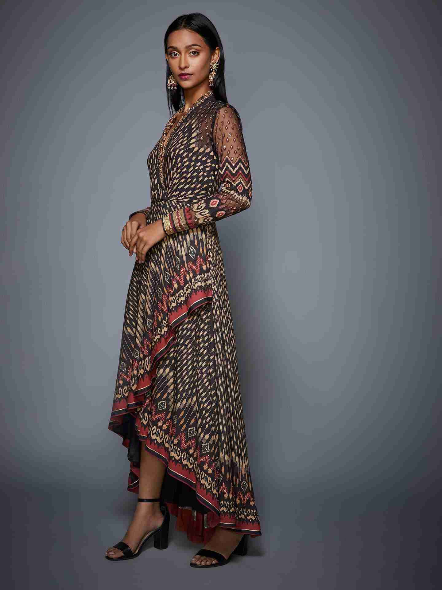 Charcoal & Beige Kuru Dress