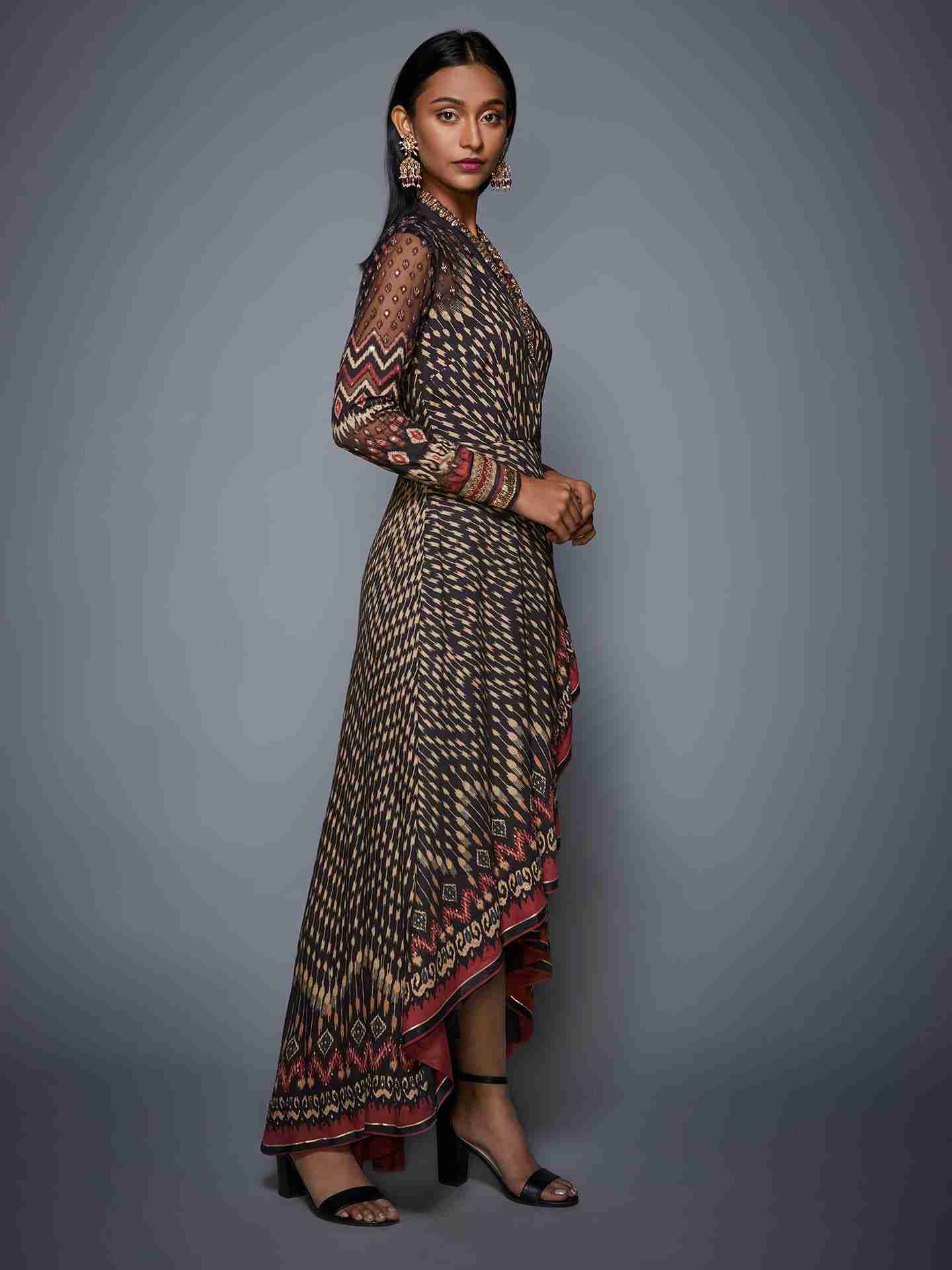 Charcoal & Beige Kuru Dress