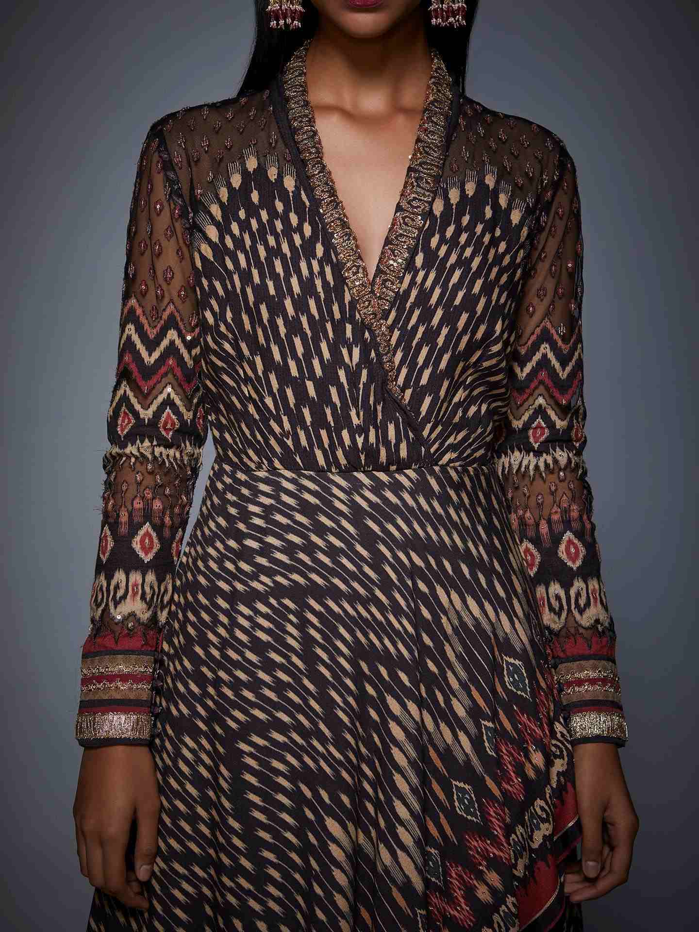 Charcoal & Beige Kuru Dress