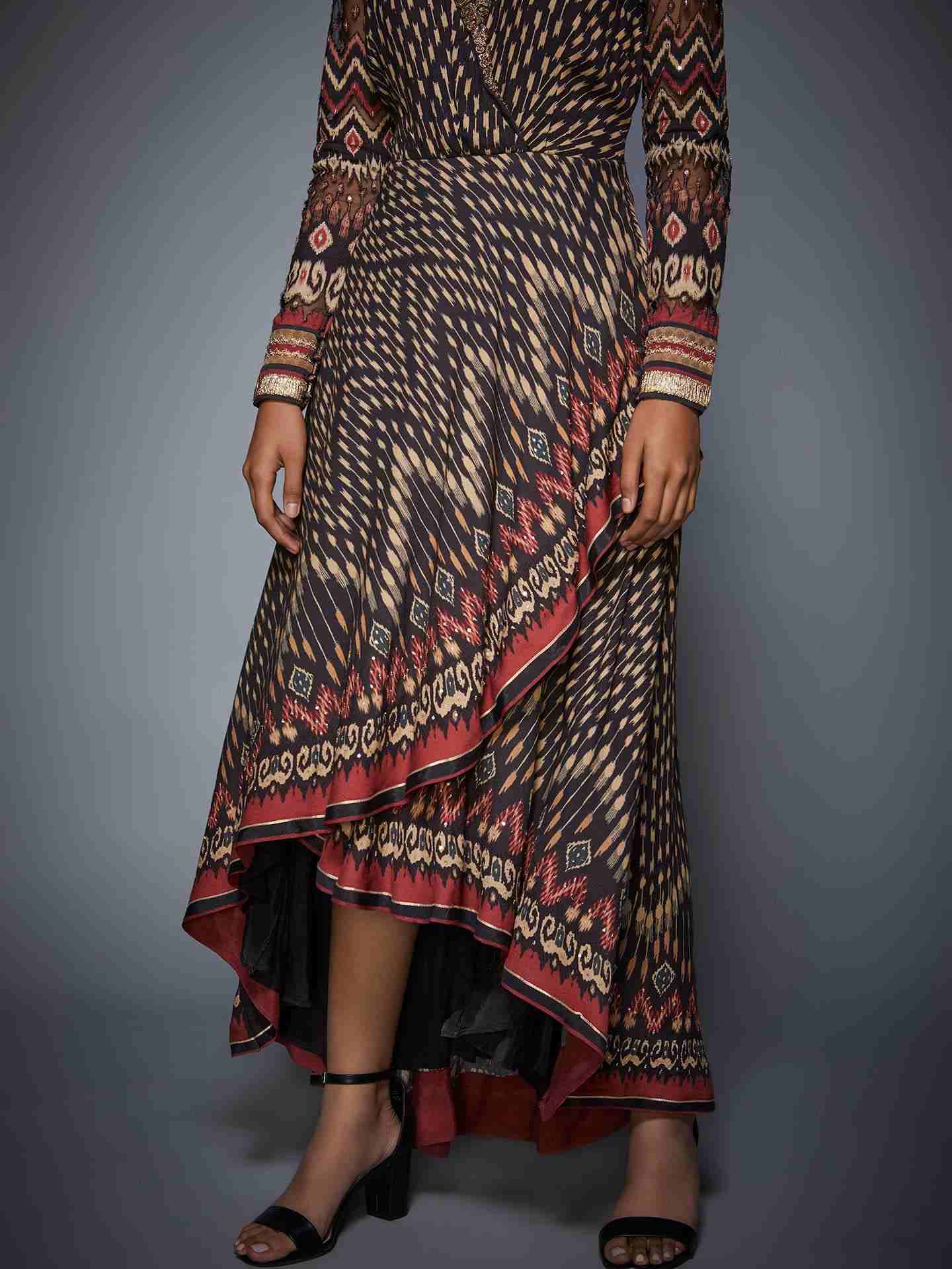 Charcoal & Beige Kuru Dress