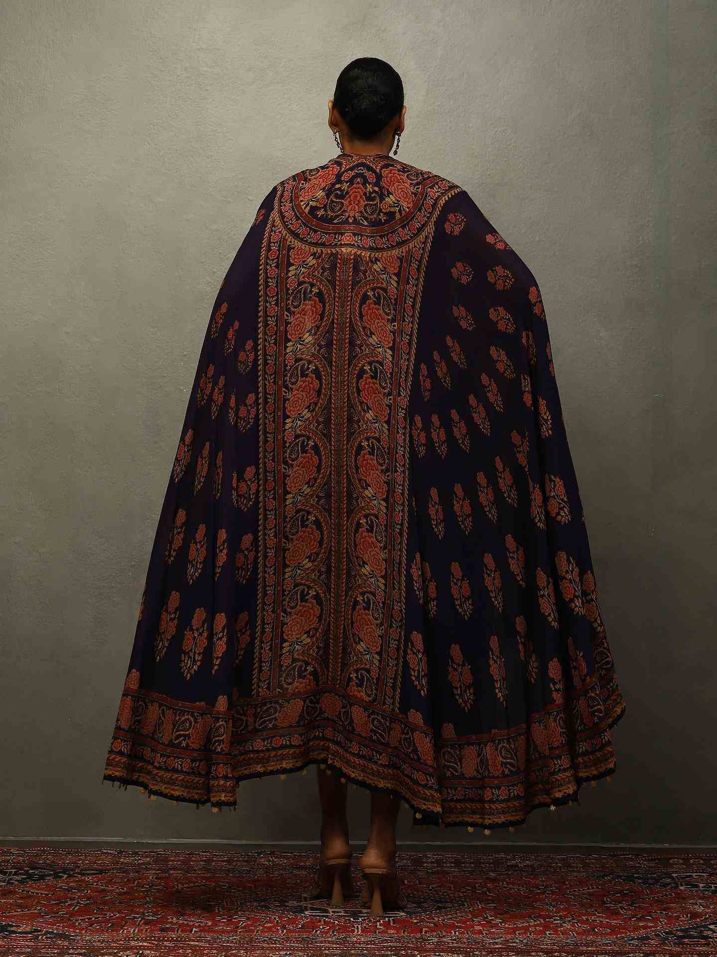 Voilet Blue & Beige Judy Dress