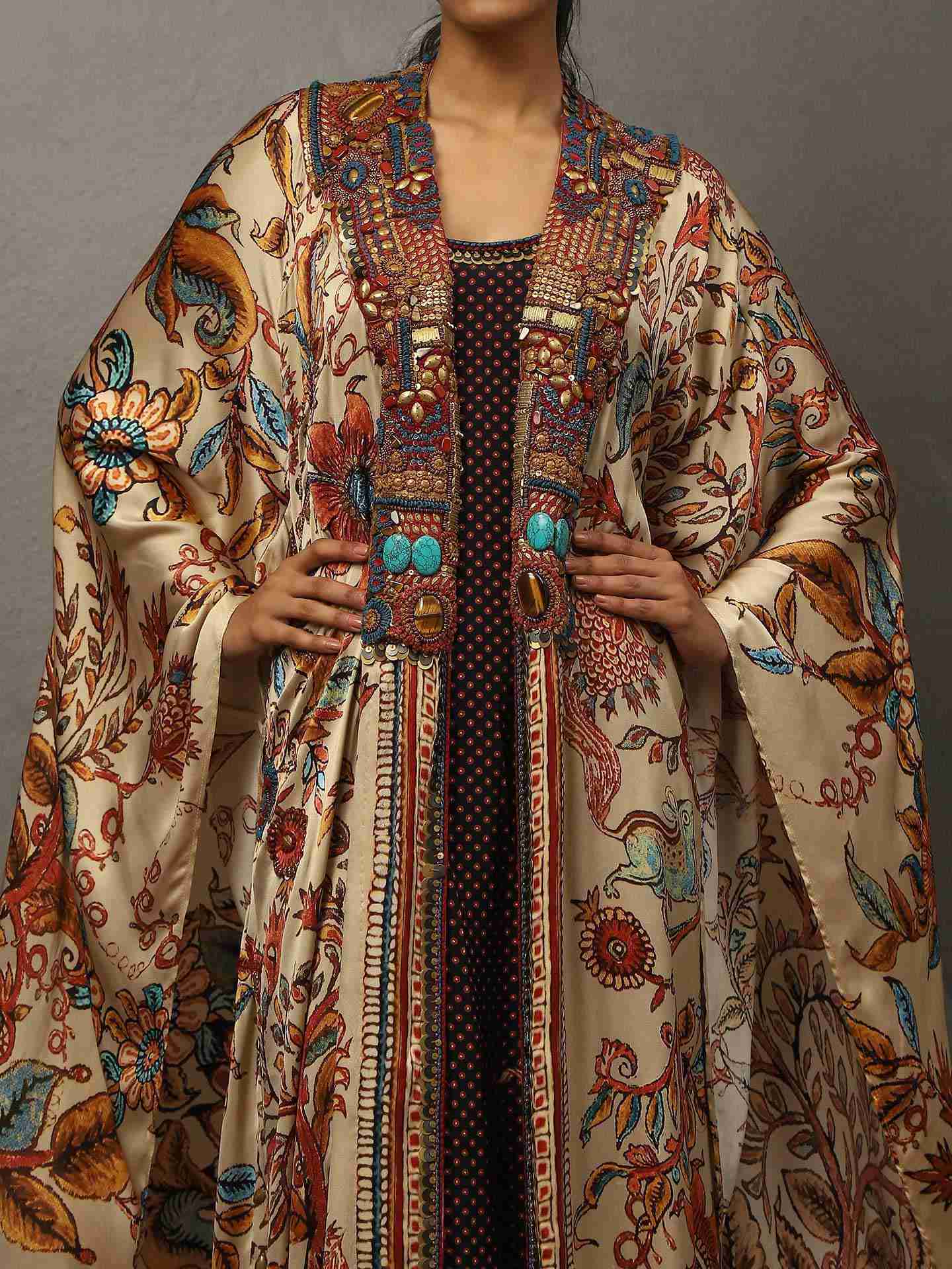 Beige & Black Parikrama Dress