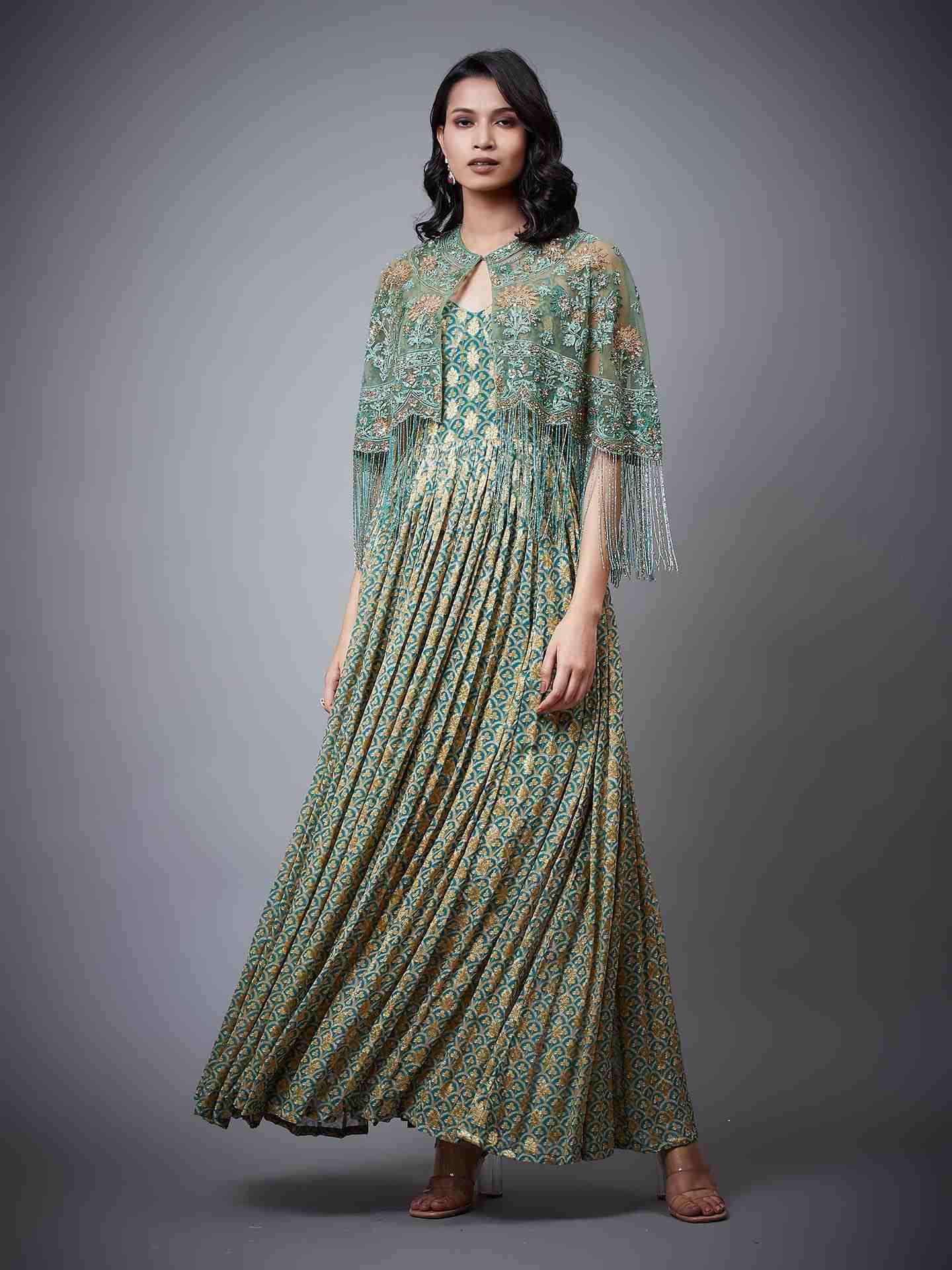 Emerald & Gold Satnam Dress