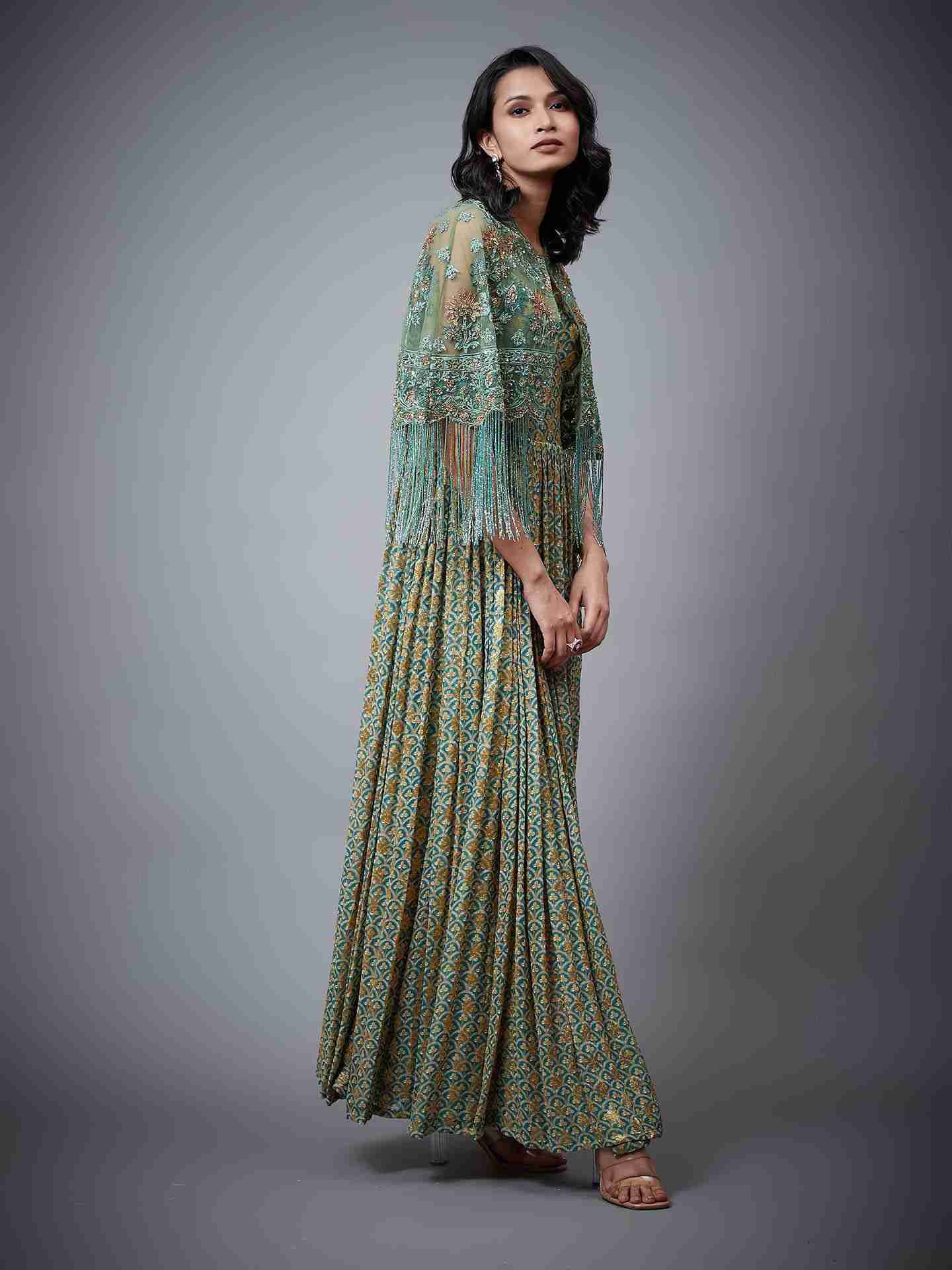 Emerald & Gold Satnam Dress