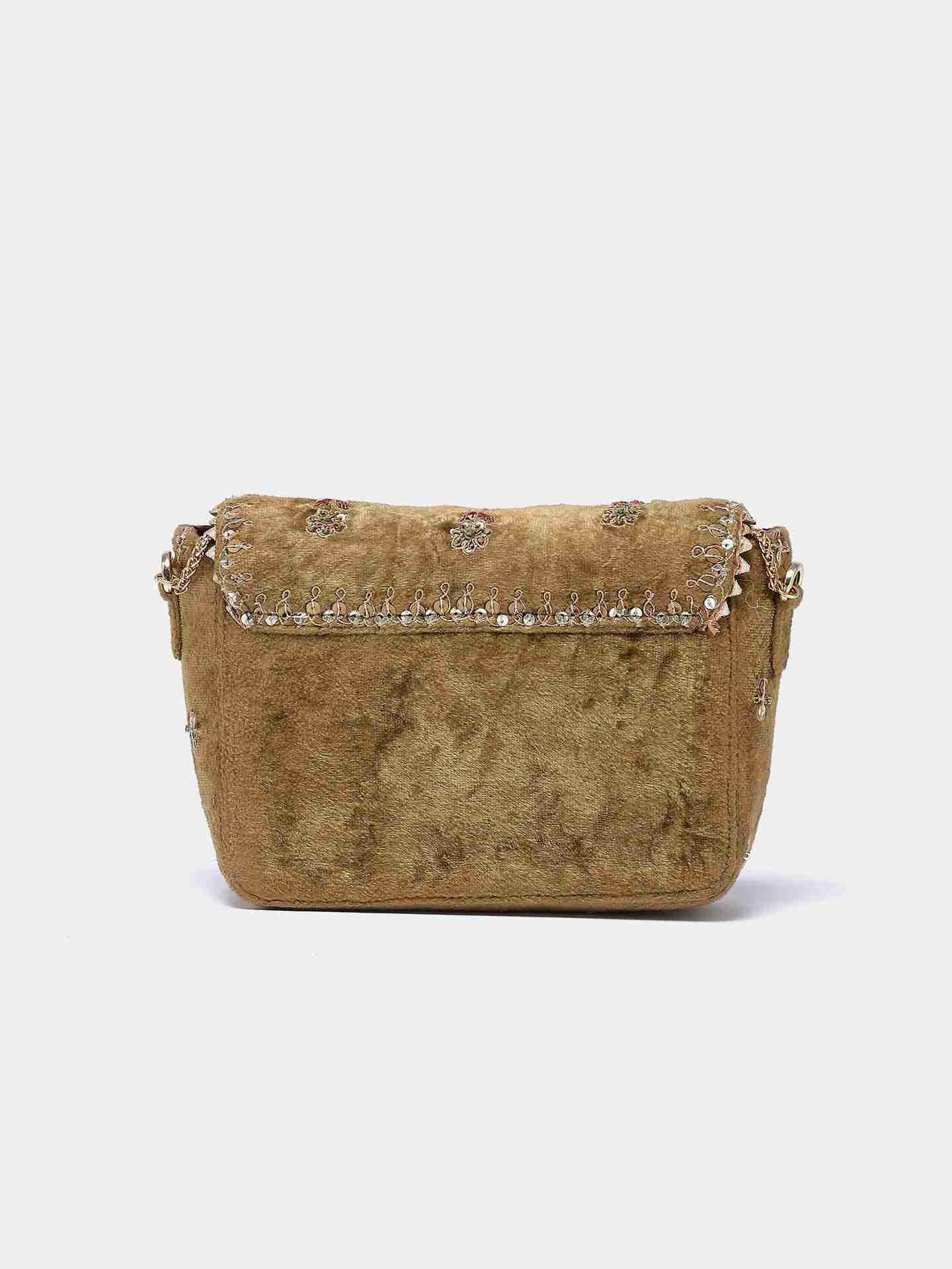 Olive Green Water Lily Sling Bag