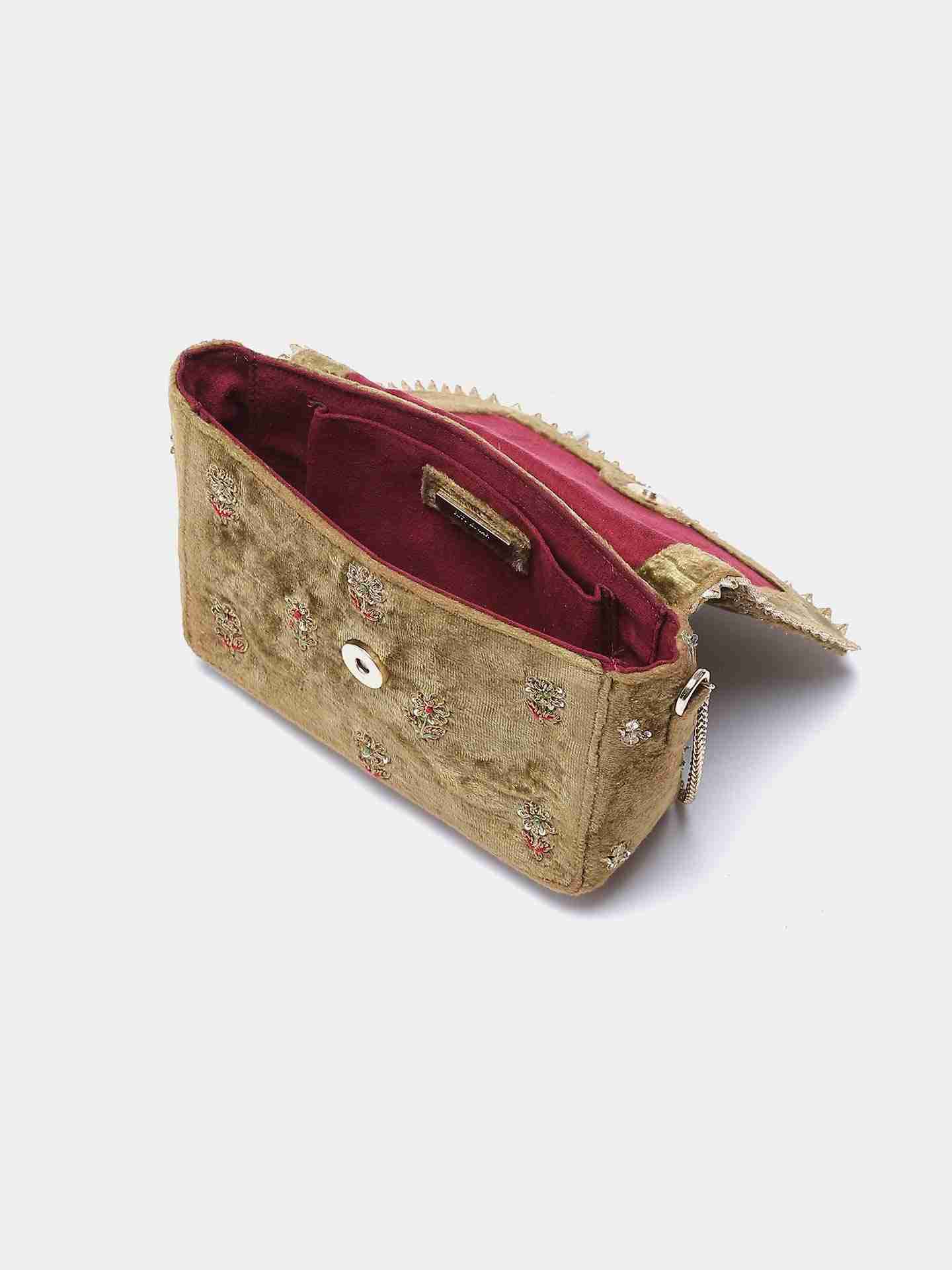 Olive Green Water Lily Sling Bag