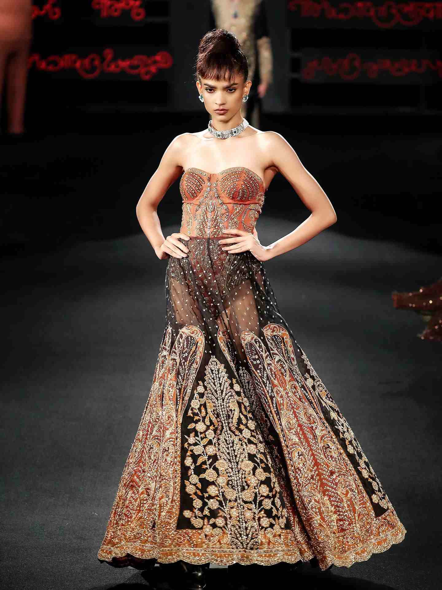 Black  Rust Mehroz  Gown