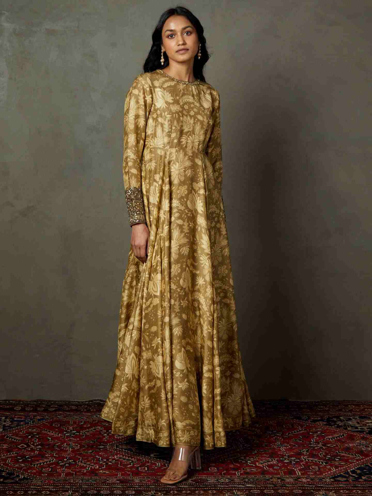 Khaki & Beige Anayna Gown