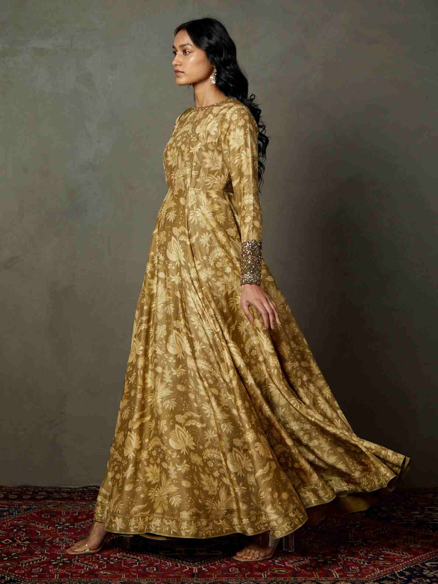 Khaki & Beige Anayna Gown